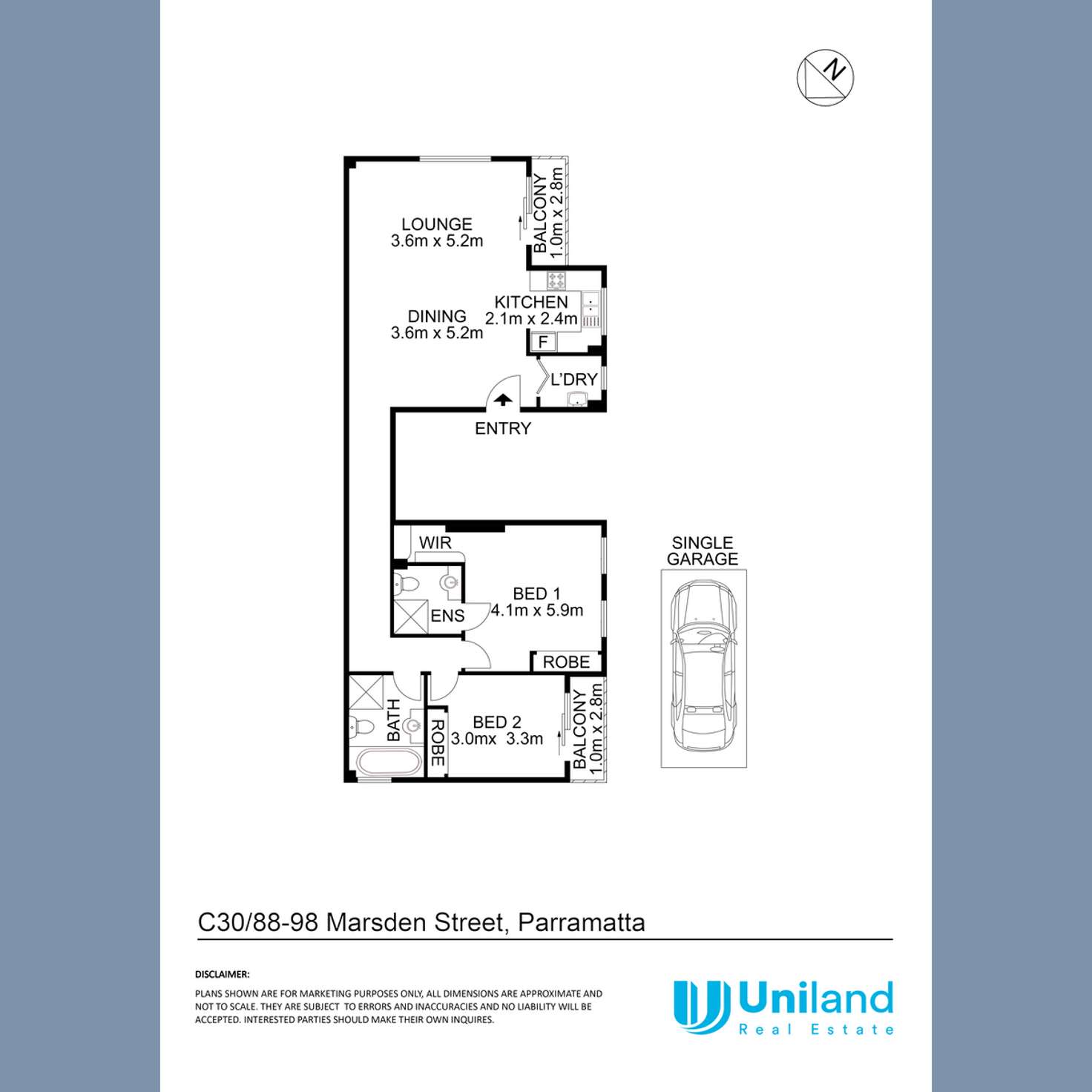 Floorplan of Homely apartment listing, C30/88-98 Marsden Street, Parramatta NSW 2150