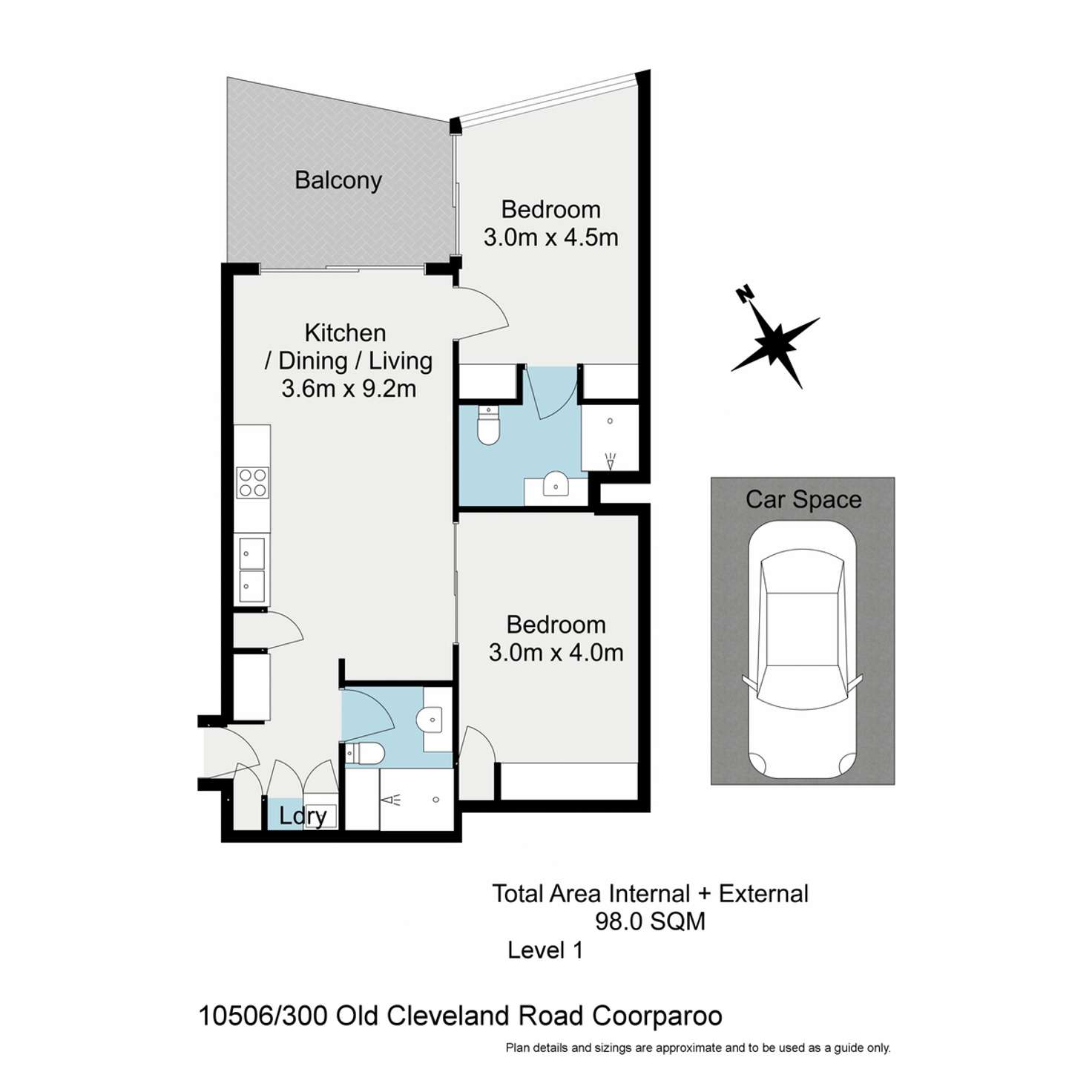 Floorplan of Homely apartment listing, 10506/300 Old Cleveland Road, Coorparoo QLD 4151