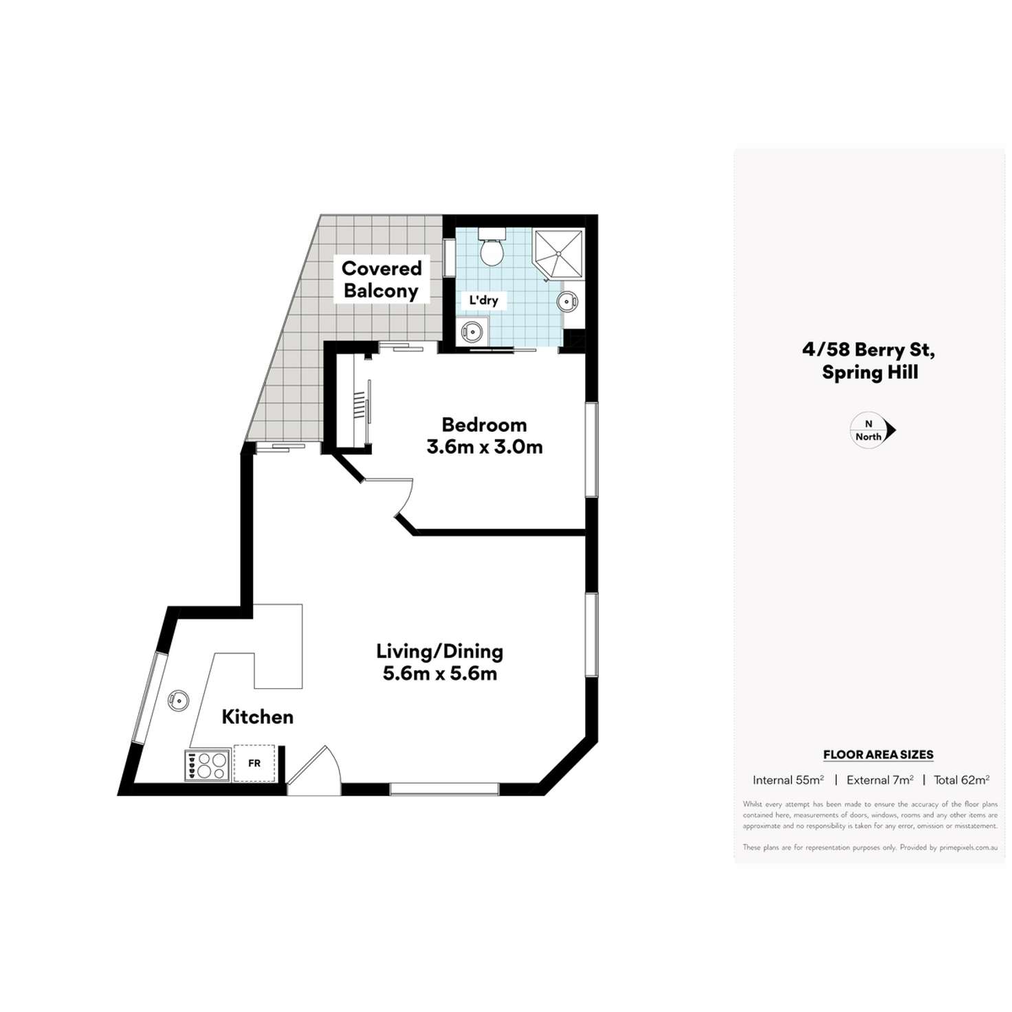 Floorplan of Homely unit listing, 4/58 Berry Street, Spring Hill QLD 4000