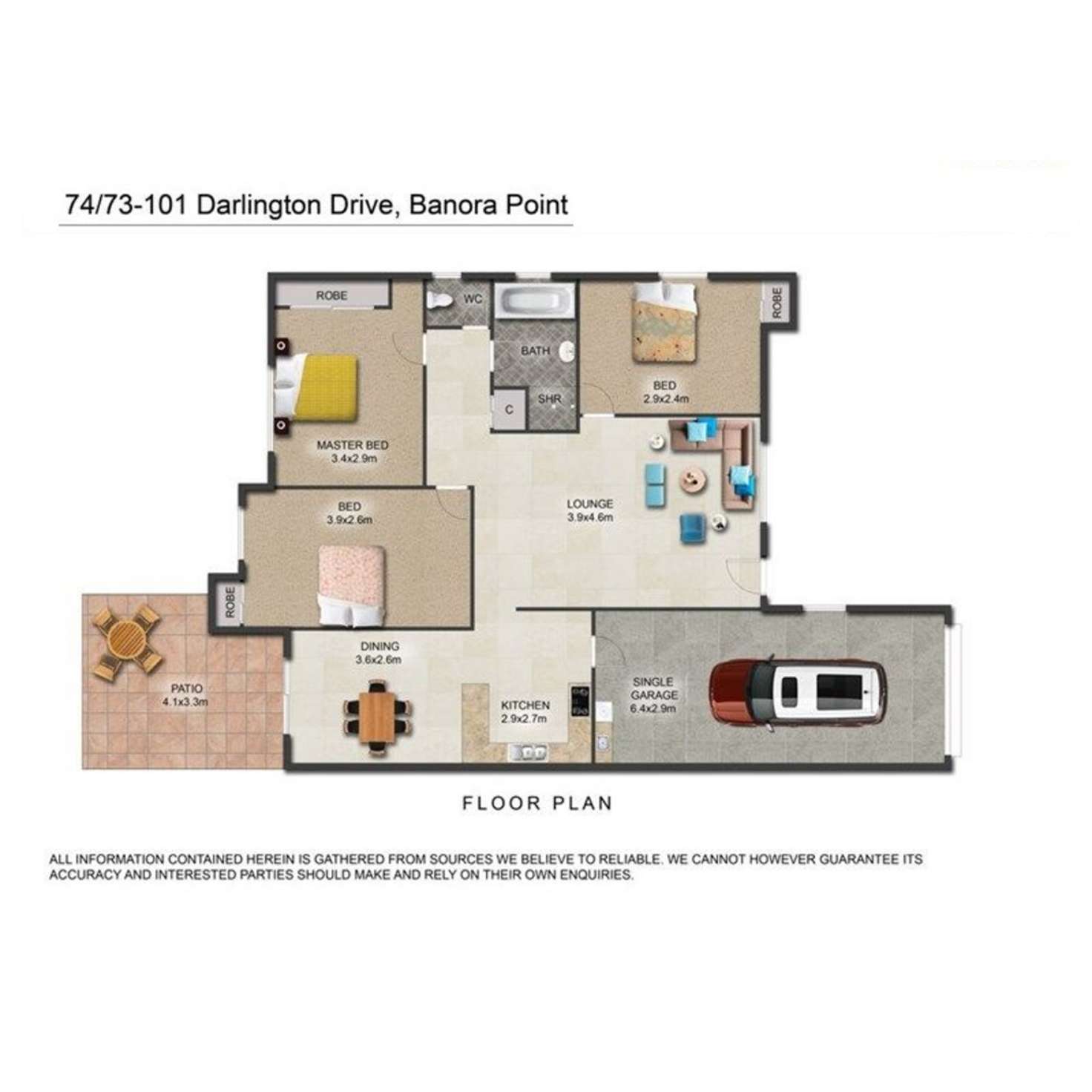 Floorplan of Homely villa listing, 74/73-101 Darlington Drive, Banora Point NSW 2486