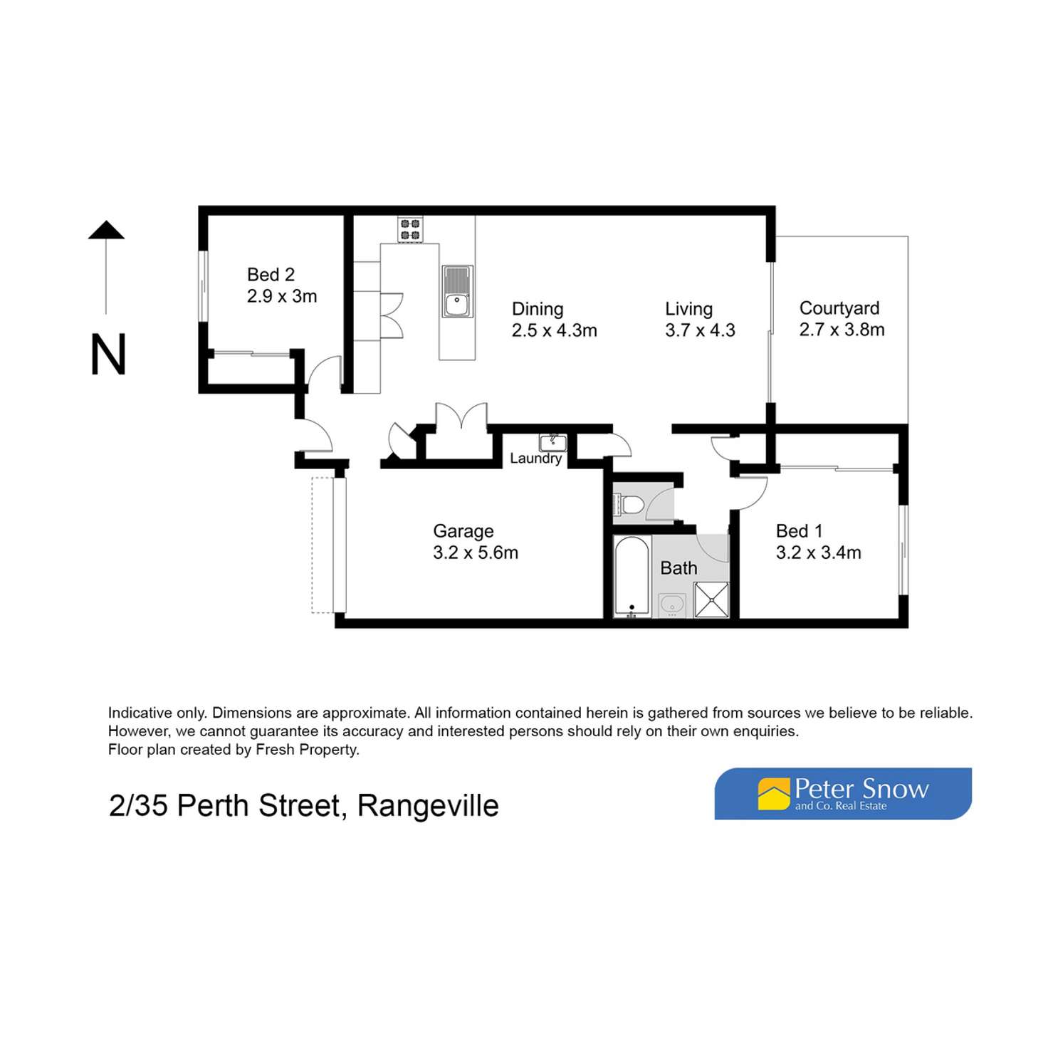 Floorplan of Homely unit listing, 2/35 Perth Street, Rangeville QLD 4350