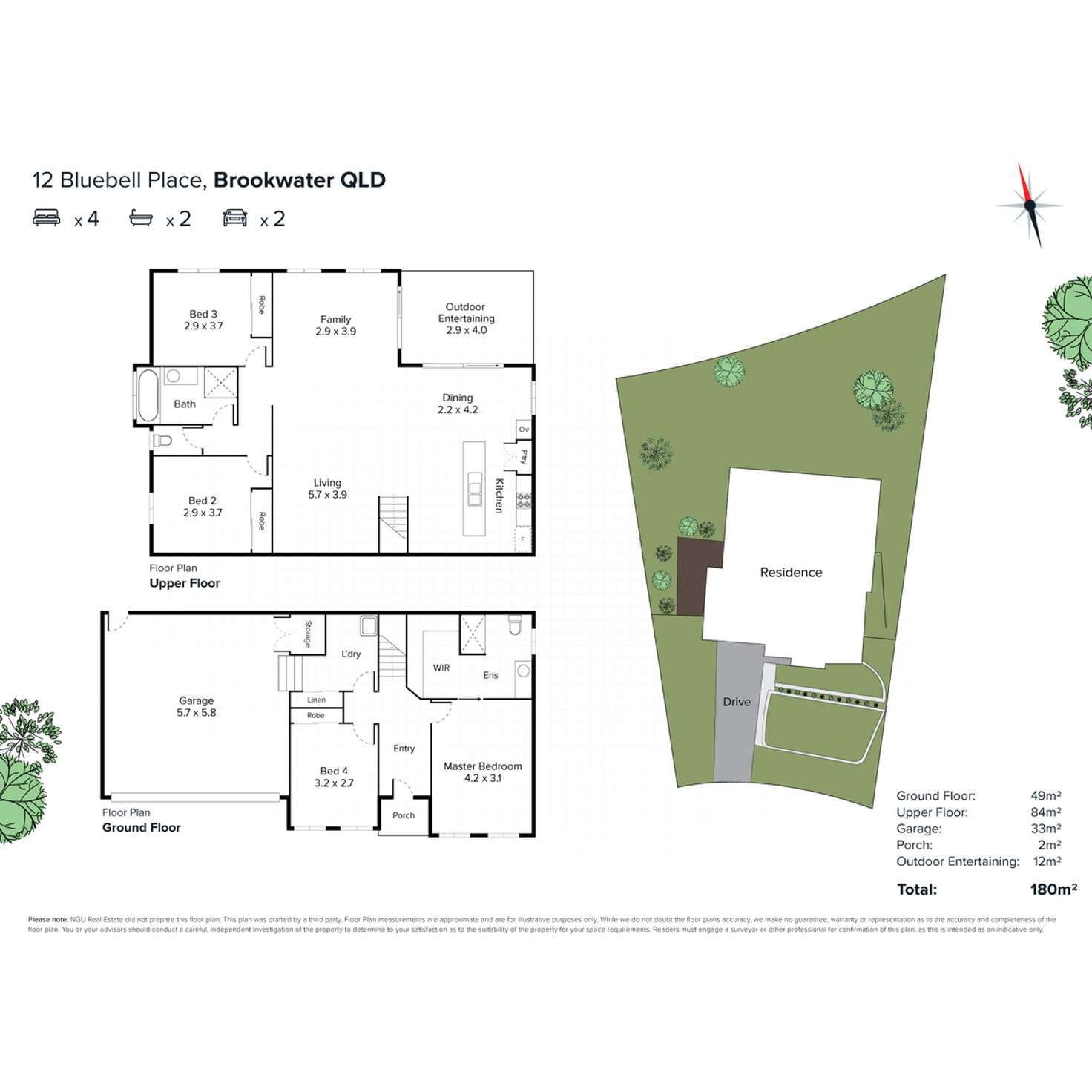 Floorplan of Homely house listing, 12 Bluebell Place, Brookwater QLD 4300