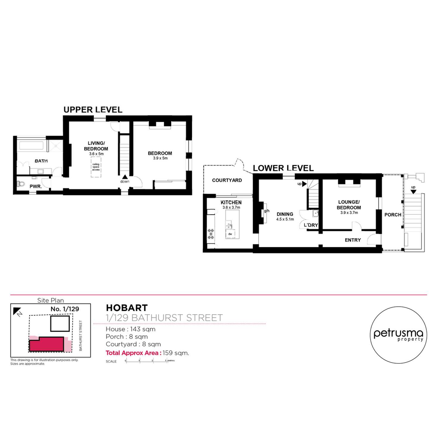 Floorplan of Homely house listing, 1/129 Bathurst Street, Hobart TAS 7000