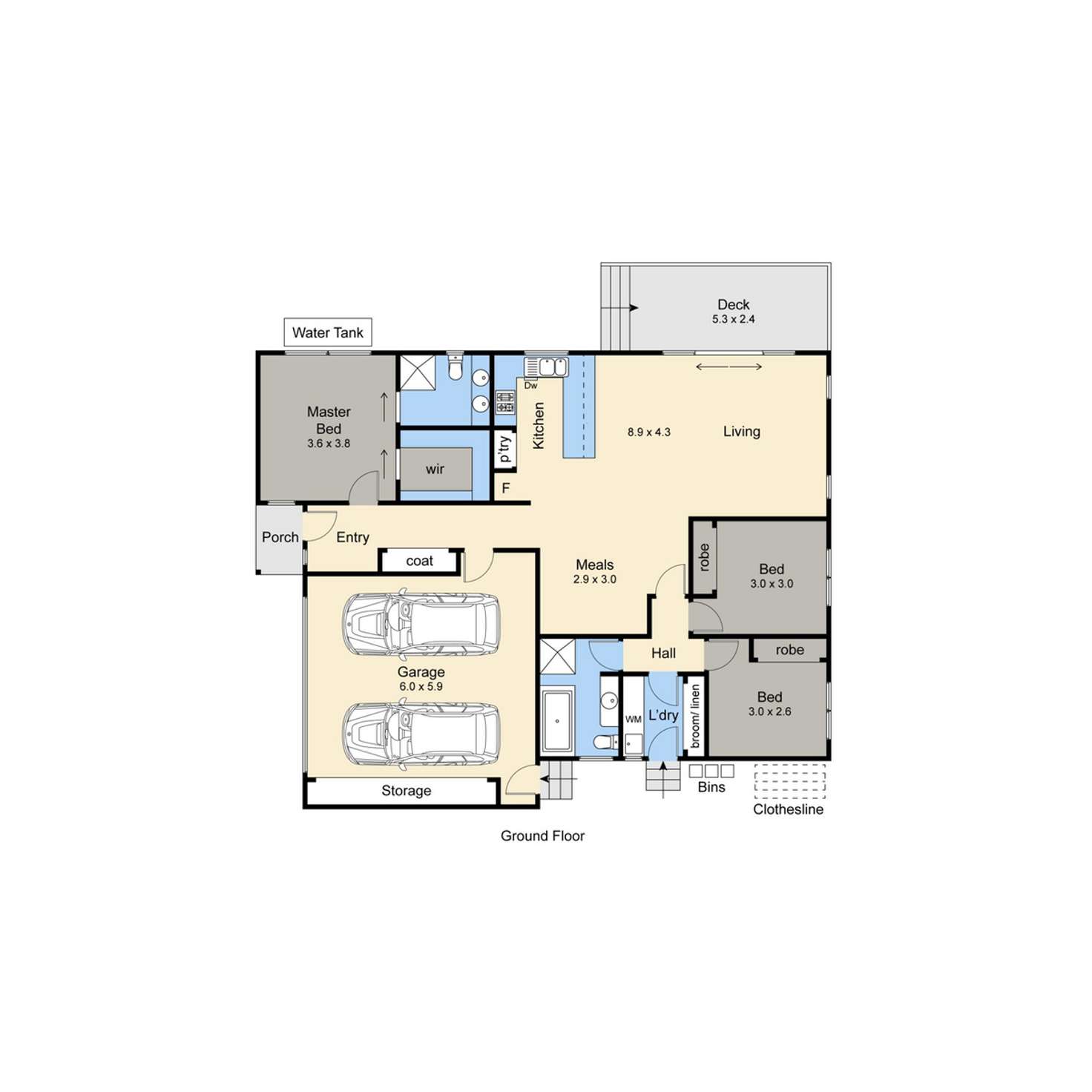 Floorplan of Homely unit listing, Lot 2/14 Moorfield Avenue, Rosebud VIC 3939