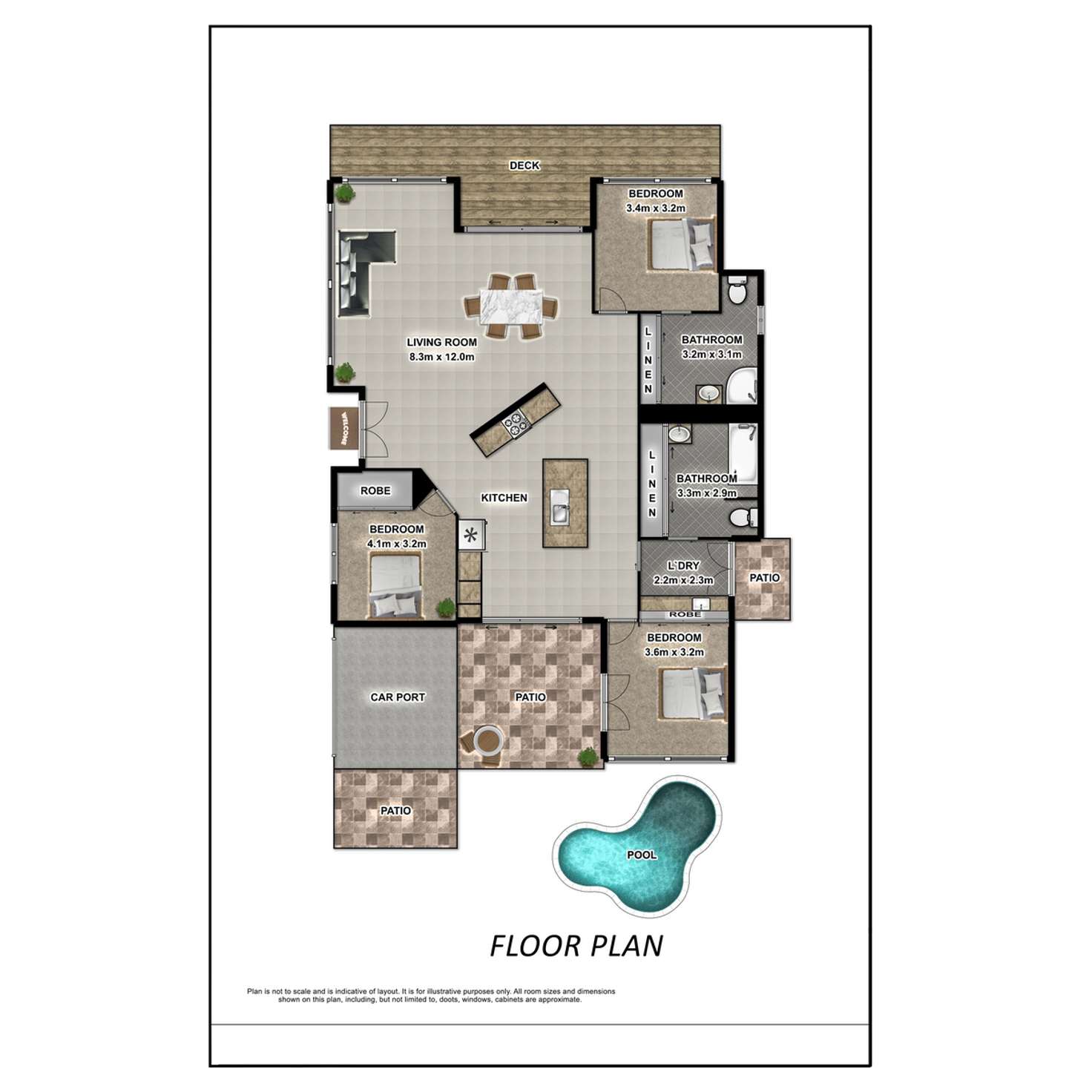 Floorplan of Homely house listing, 1 Rosemont Court, Mooroobool QLD 4870