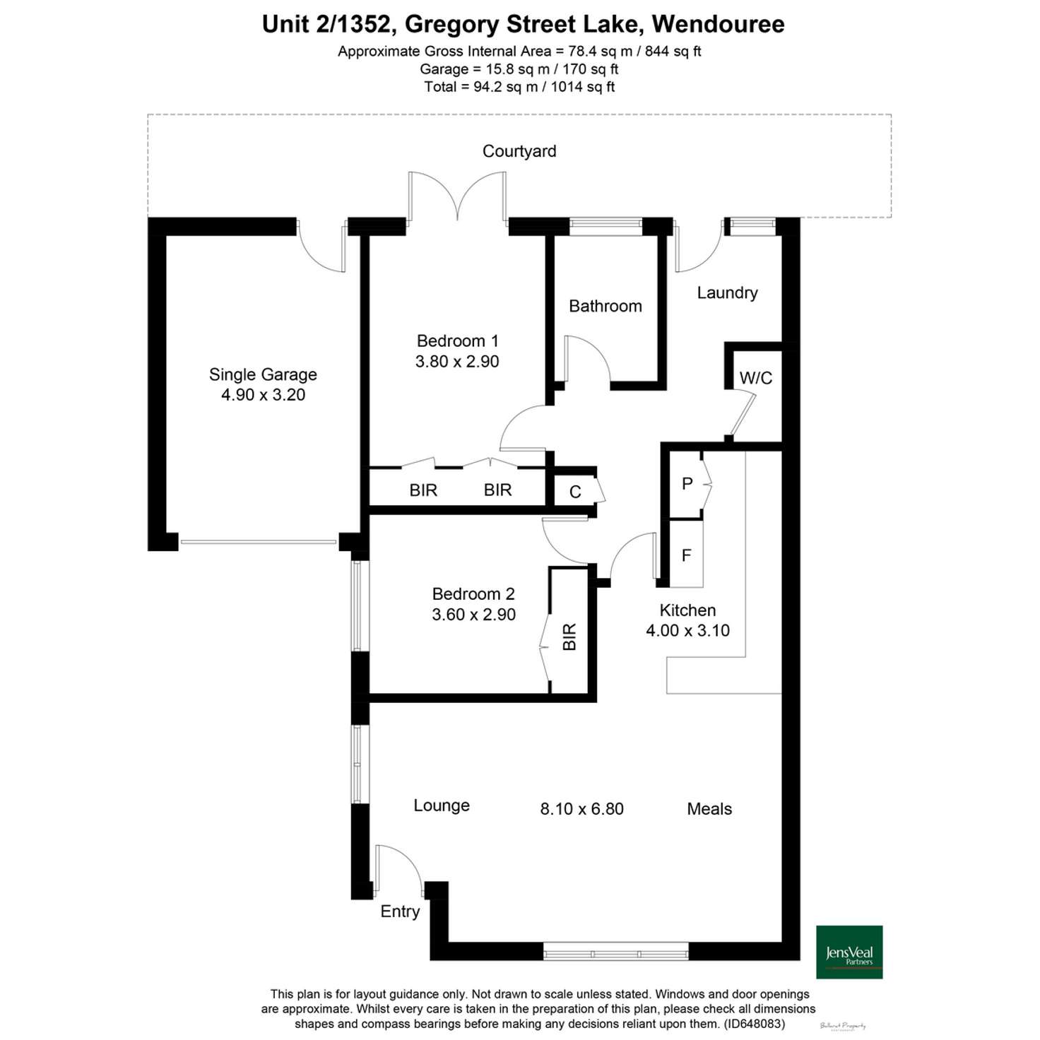 Floorplan of Homely unit listing, 2/1352 Gregory Street, Lake Wendouree VIC 3350