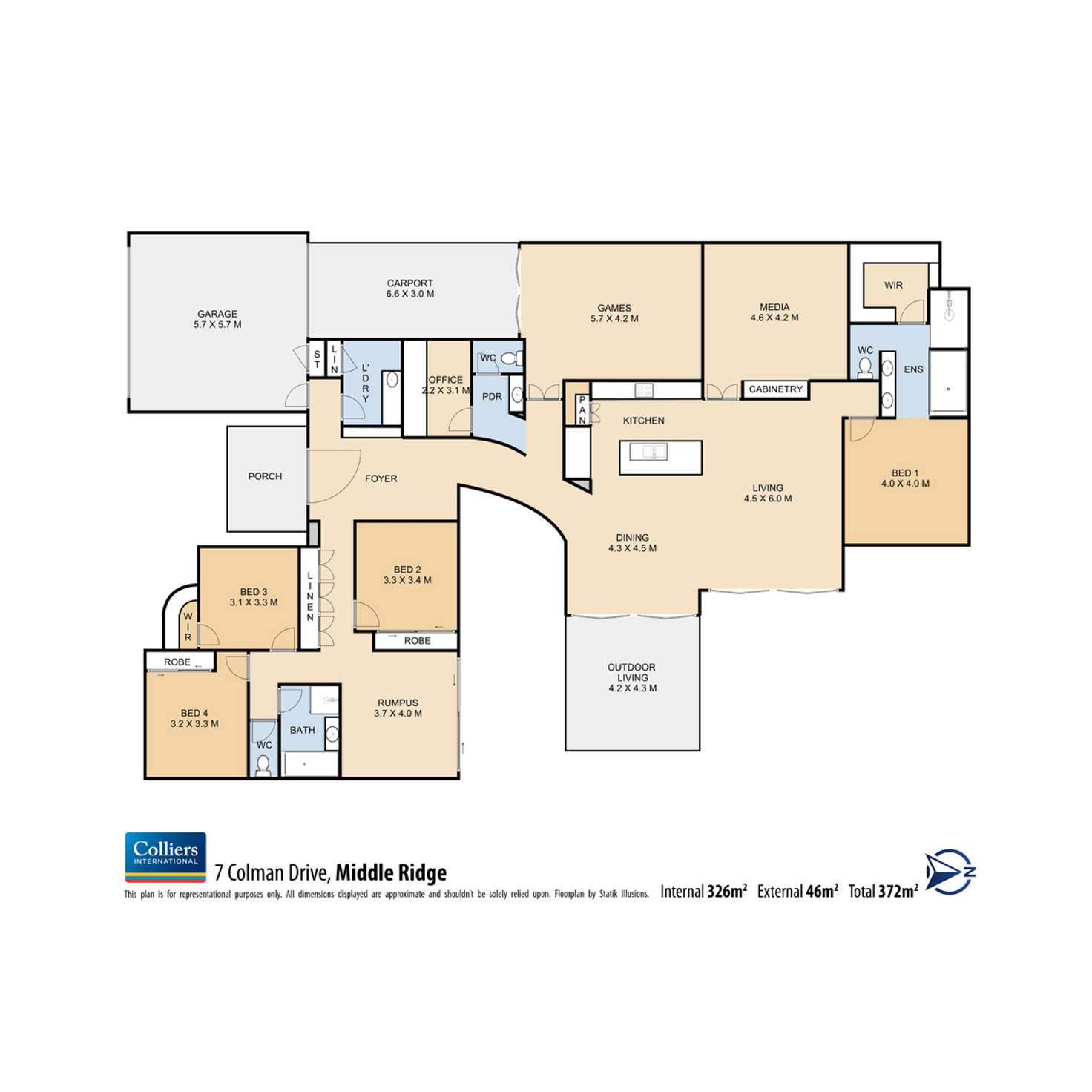 Floorplan of Homely house listing, 7 Colman Drive, Middle Ridge QLD 4350