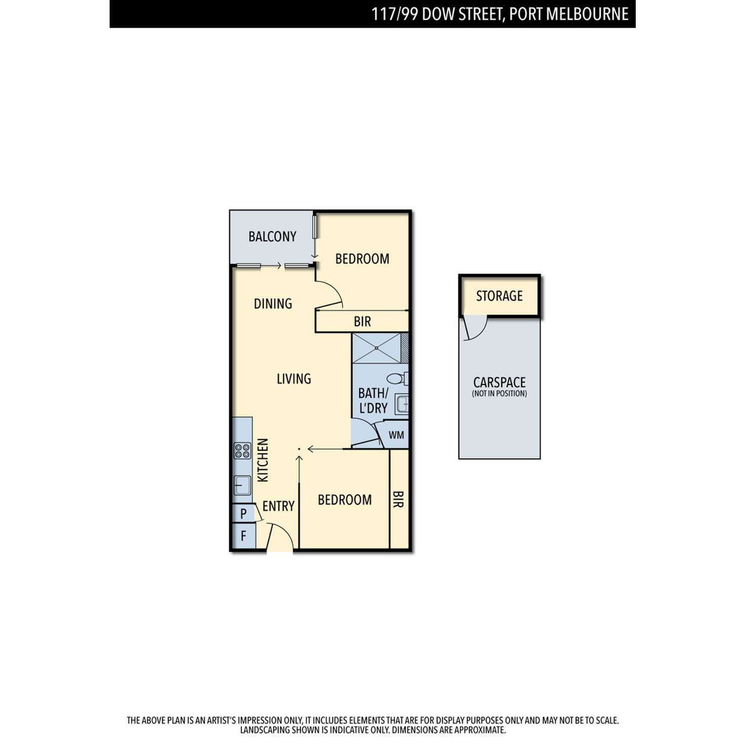 Floorplan of Homely apartment listing, 117/99 Dow Street, Port Melbourne VIC 3207