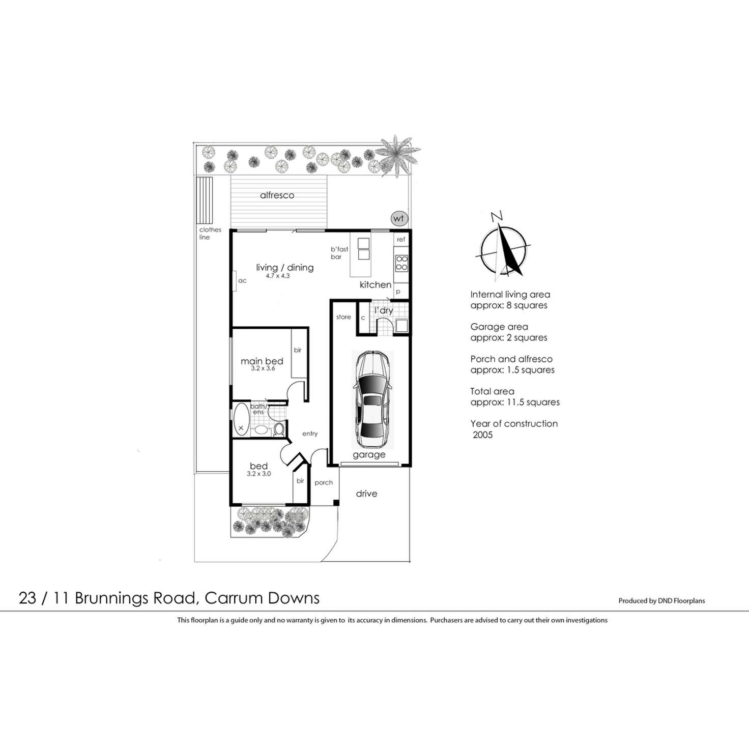 Floorplan of Homely unit listing, 23/11 Brunnings Road, Carrum Downs VIC 3201