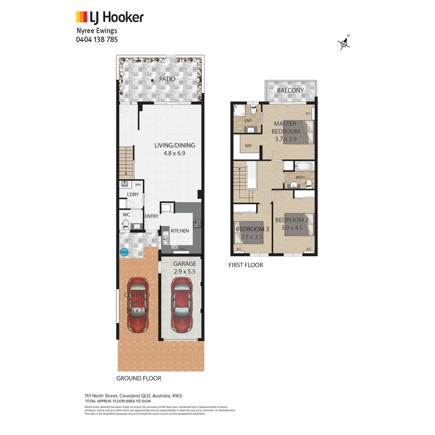 Floorplan of Homely townhouse listing, 11/1 North Street, Cleveland QLD 4163