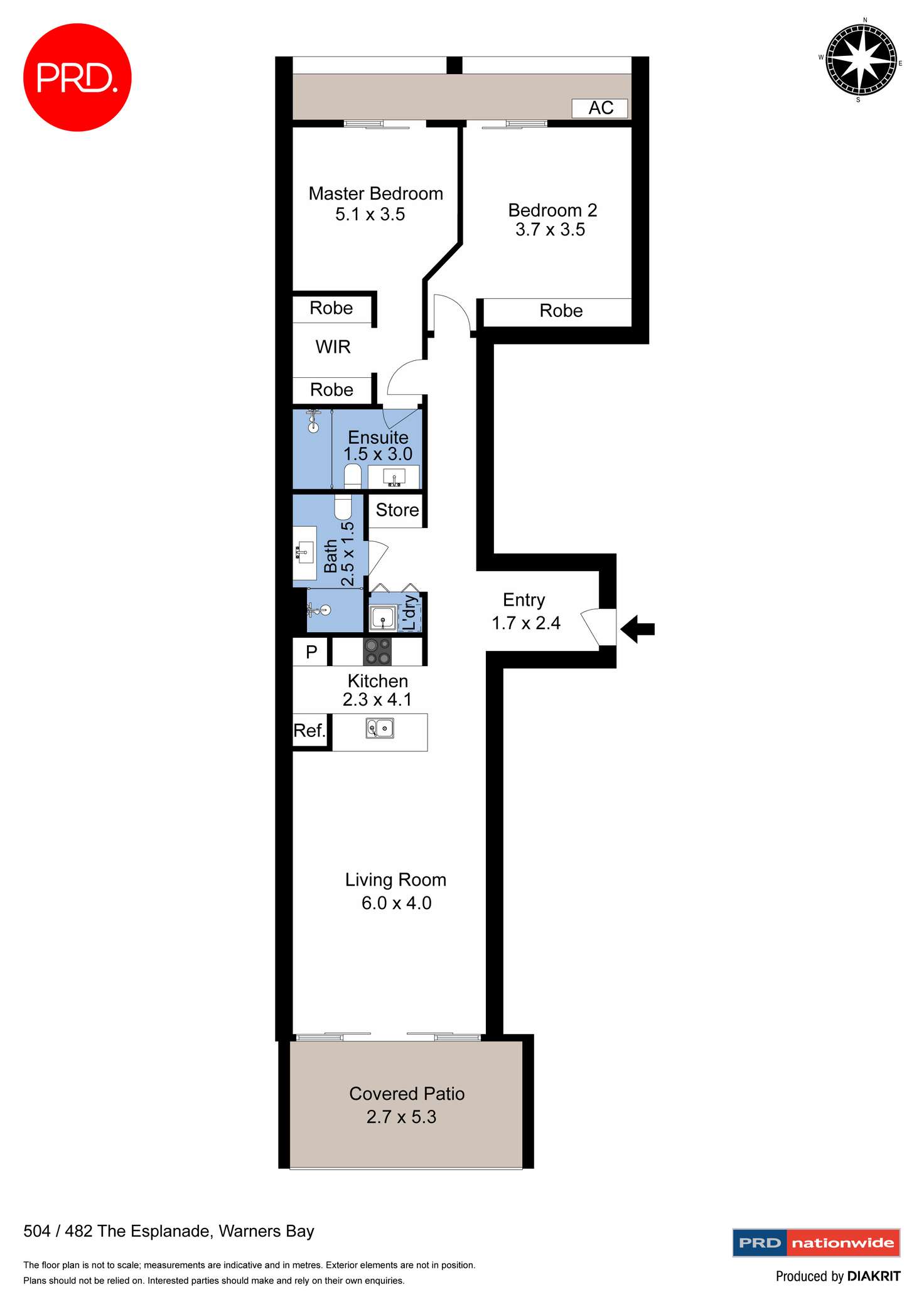 Floorplan of Homely unit listing, 504/482 The Esplanade, Warners Bay NSW 2282