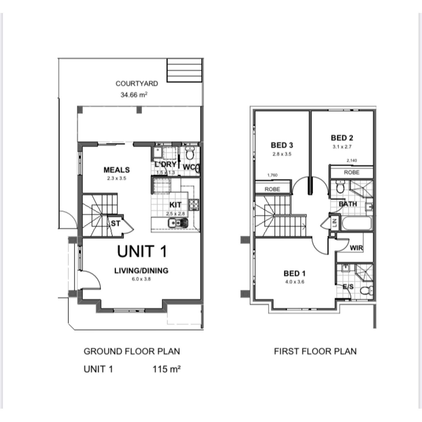 Floorplan of Homely townhouse listing, 1/27-31 Canberra Street, Oxley Park NSW 2760