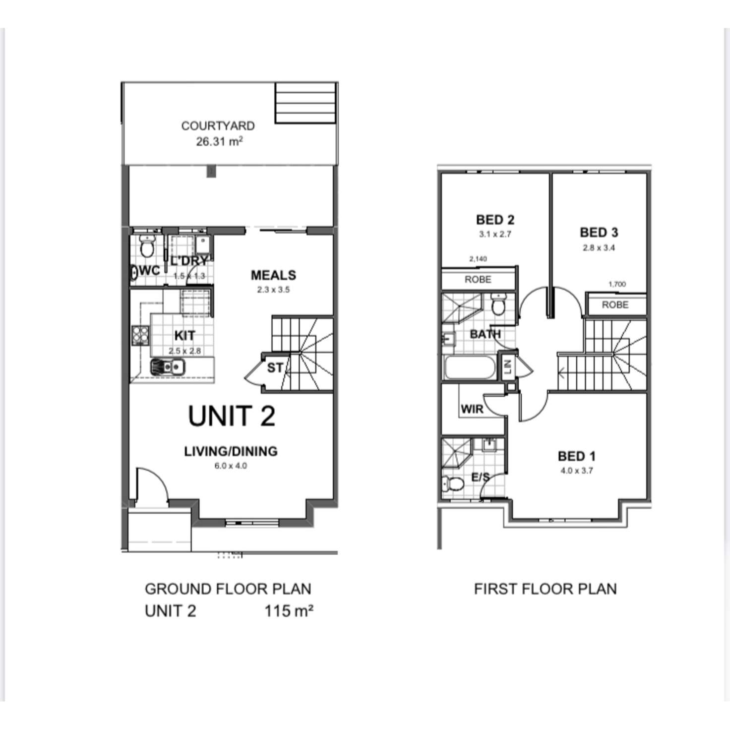 Floorplan of Homely townhouse listing, 2/27-31 Canberra Street, Oxley Park NSW 2760