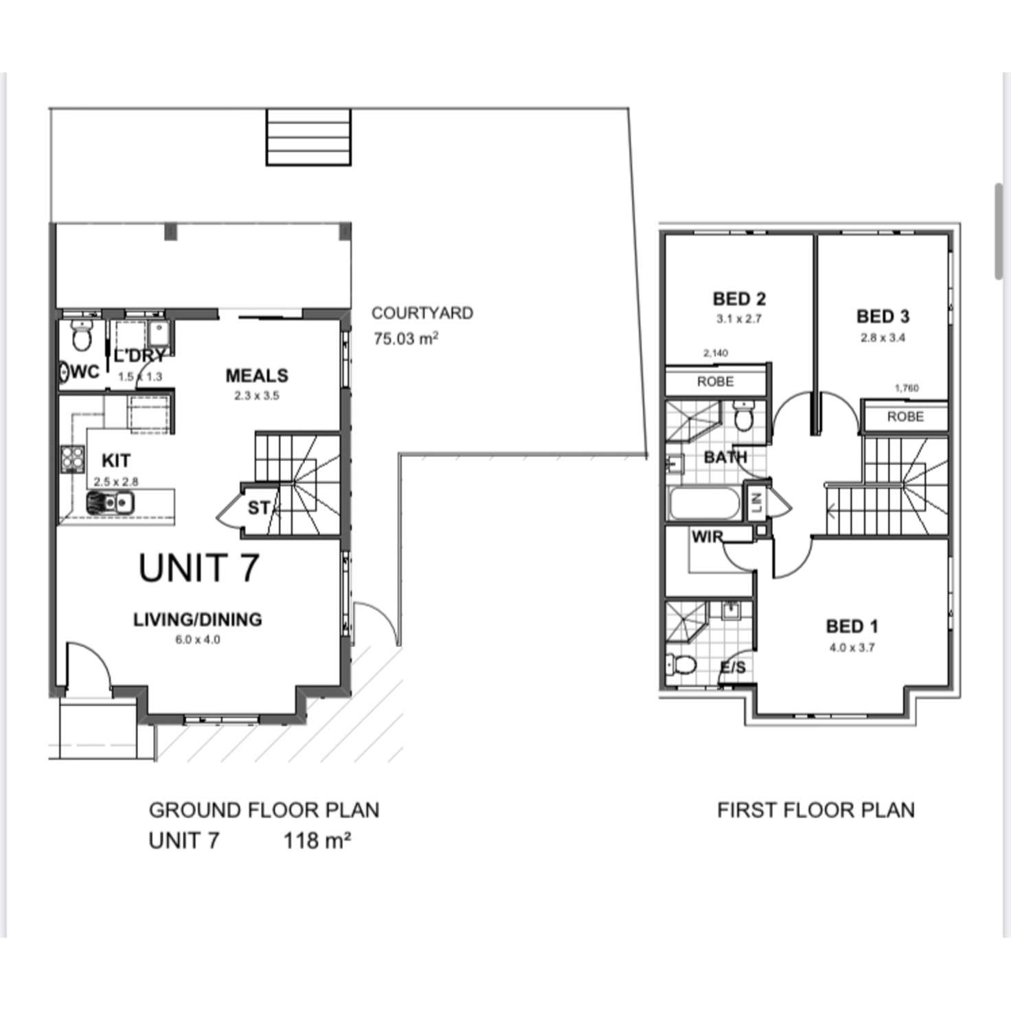 Floorplan of Homely townhouse listing, 7/27-31 Canberra Street, Oxley Park NSW 2760
