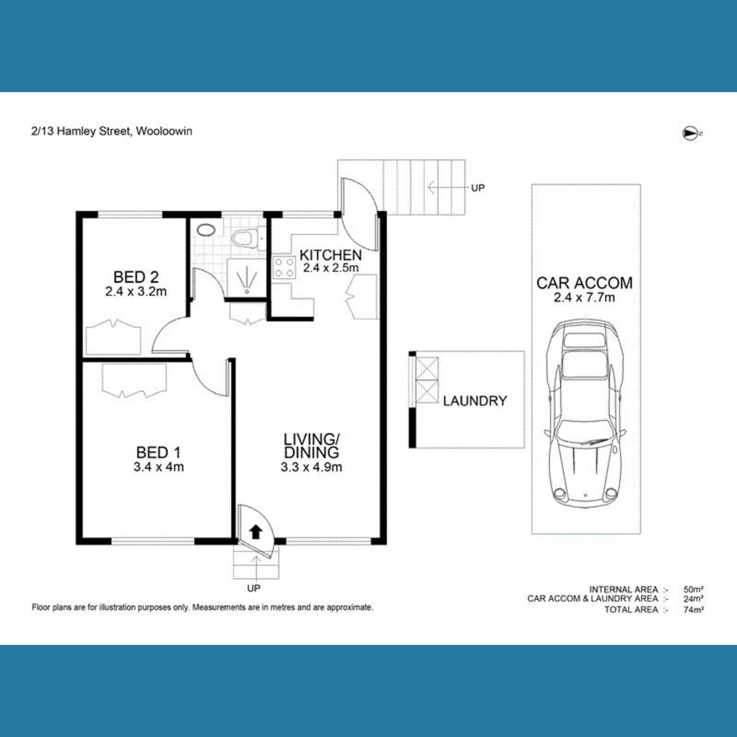 Floorplan of Homely unit listing, 2/13 Hamley Street, Wooloowin QLD 4030