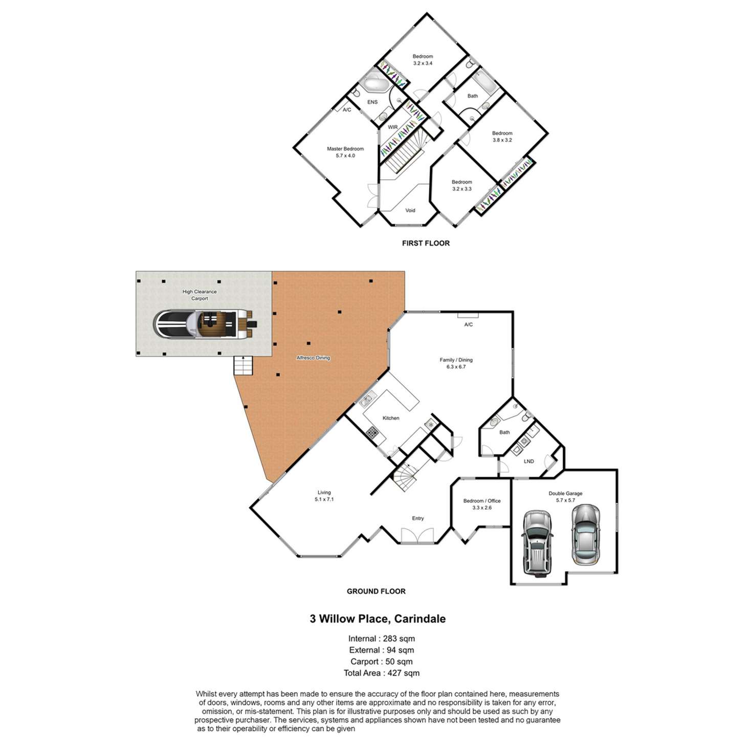 Floorplan of Homely house listing, 3 Willow Place, Carindale QLD 4152