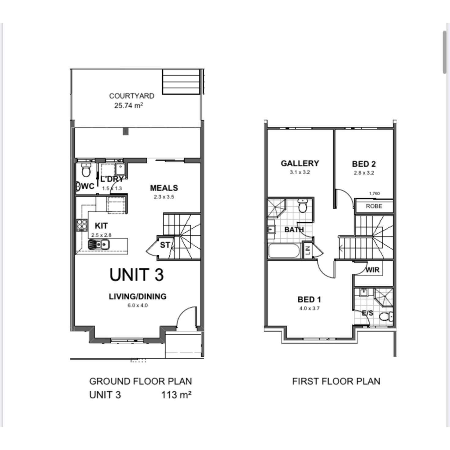 Floorplan of Homely townhouse listing, 3/27-31 Canberra Street, Oxley Park NSW 2760