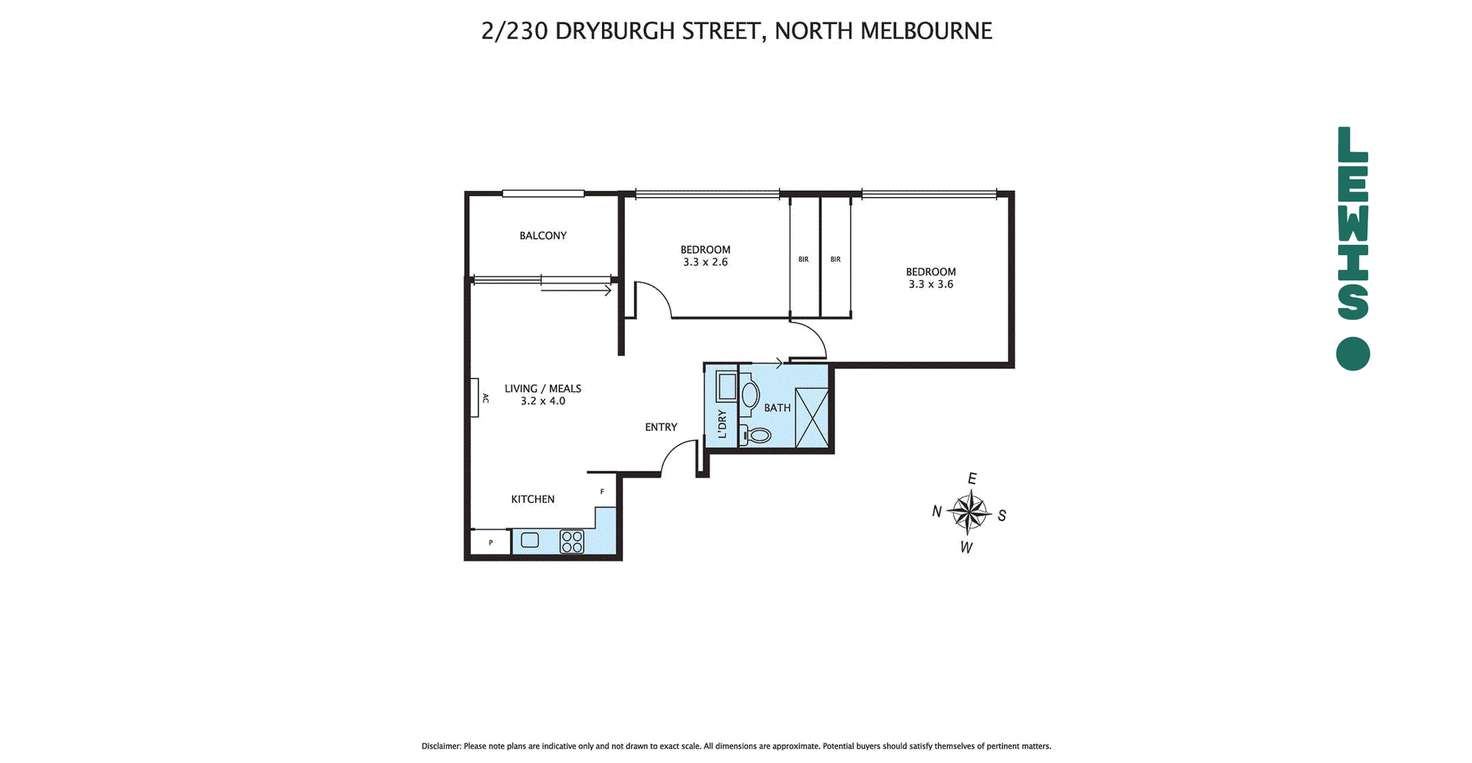 Floorplan of Homely apartment listing, 2/232 Dryburgh Street, North Melbourne VIC 3051