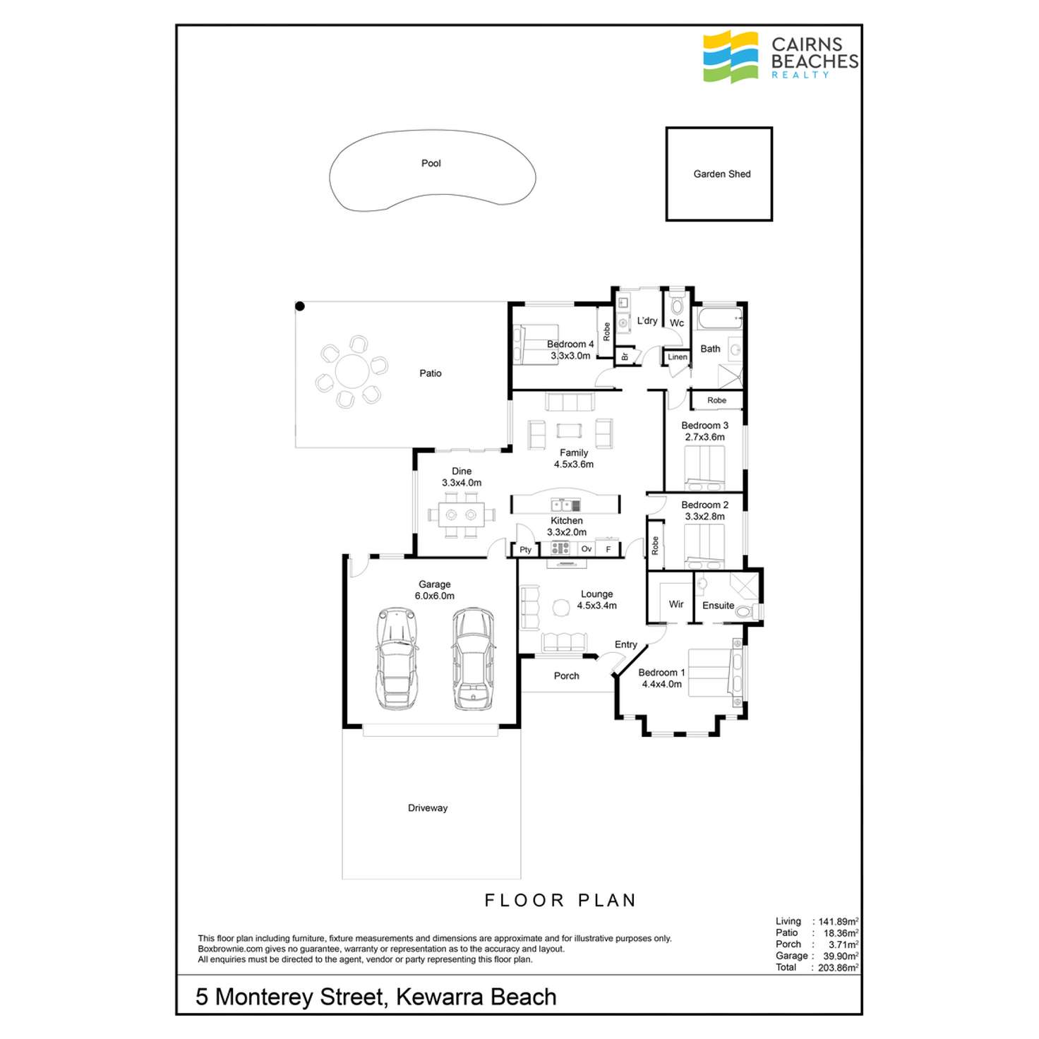 Floorplan of Homely house listing, 5 Monterey Street, Kewarra Beach QLD 4879