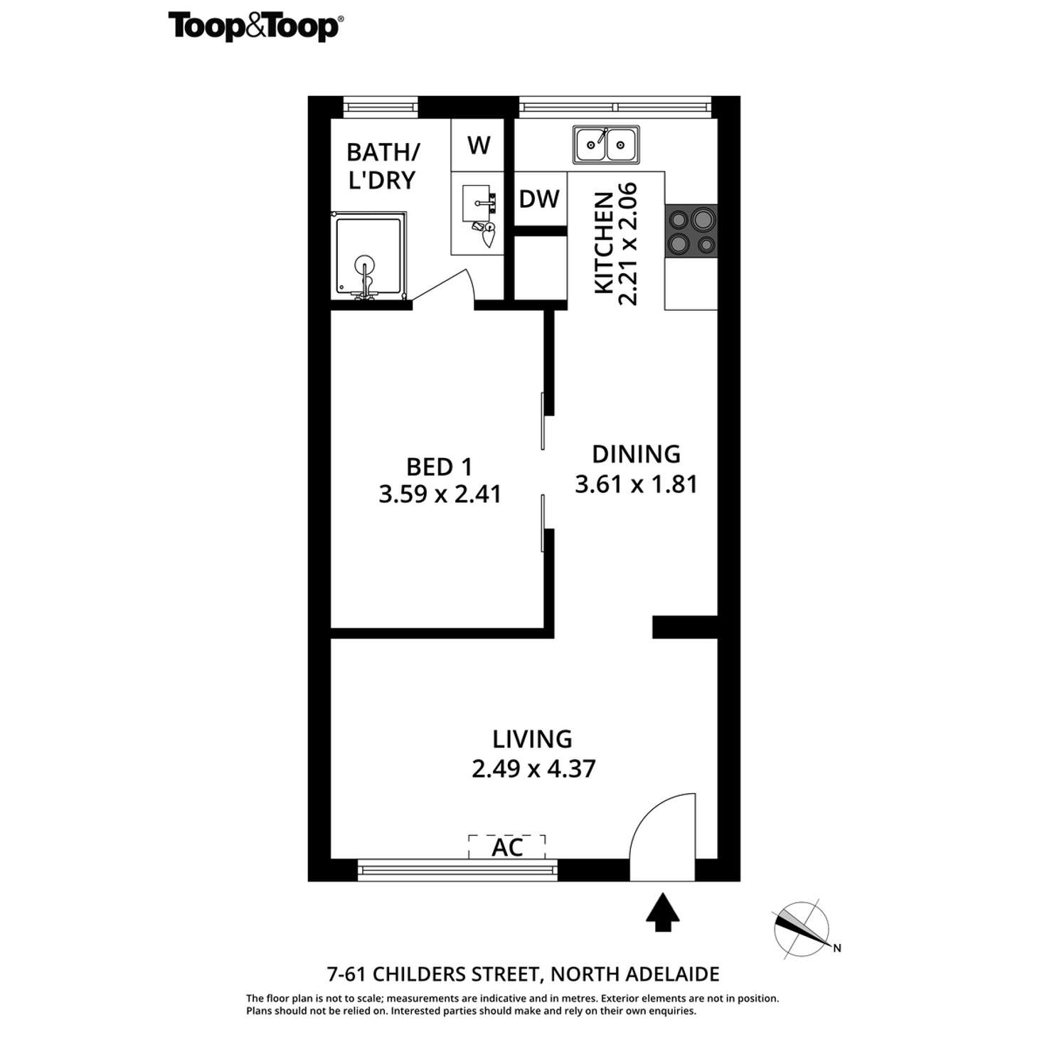 Floorplan of Homely unit listing, 7/61 Childers Street, North Adelaide SA 5006