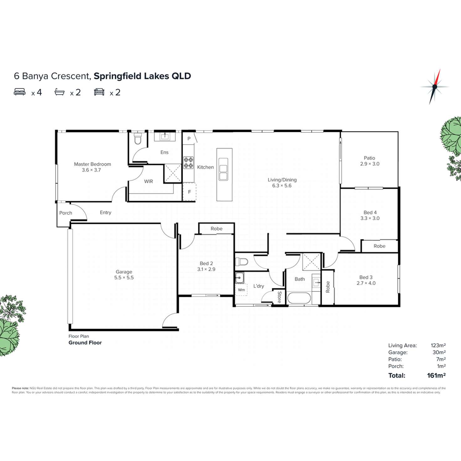 Floorplan of Homely house listing, 6 Banya Crescent, Springfield Lakes QLD 4300