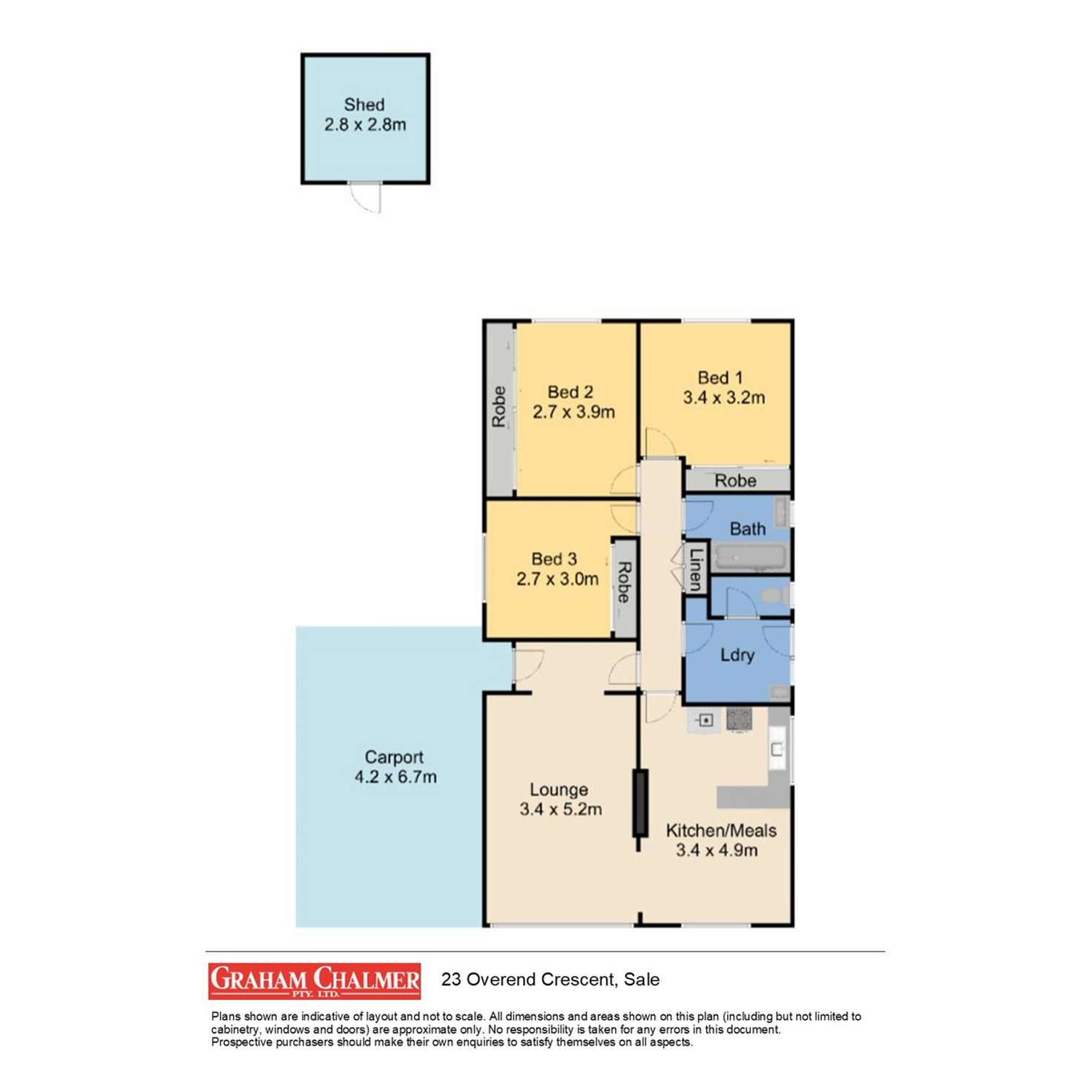 Floorplan of Homely house listing, 23 Overend Crescent, Sale VIC 3850