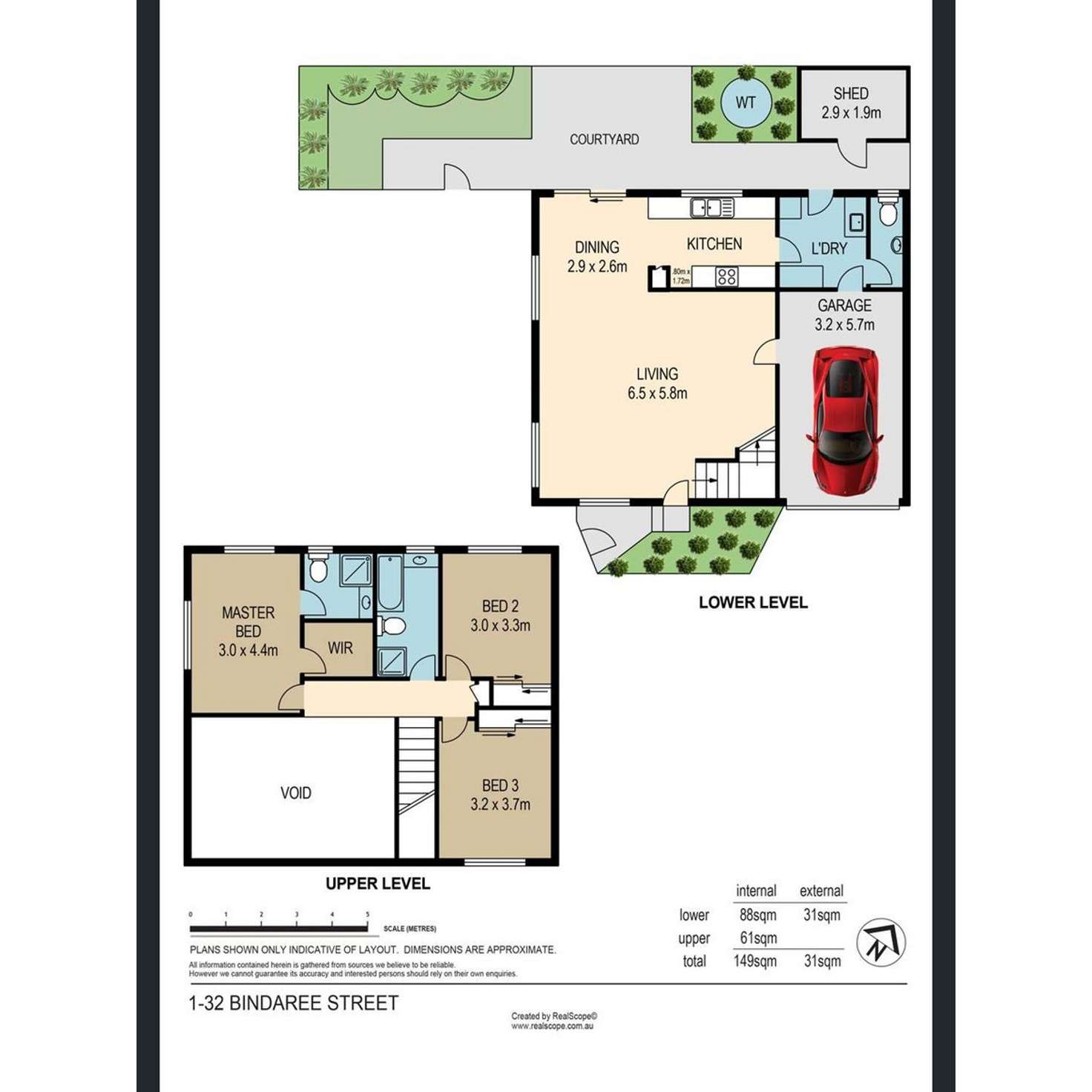 Floorplan of Homely townhouse listing, 1/32 Bindaree Street, Greenslopes QLD 4120