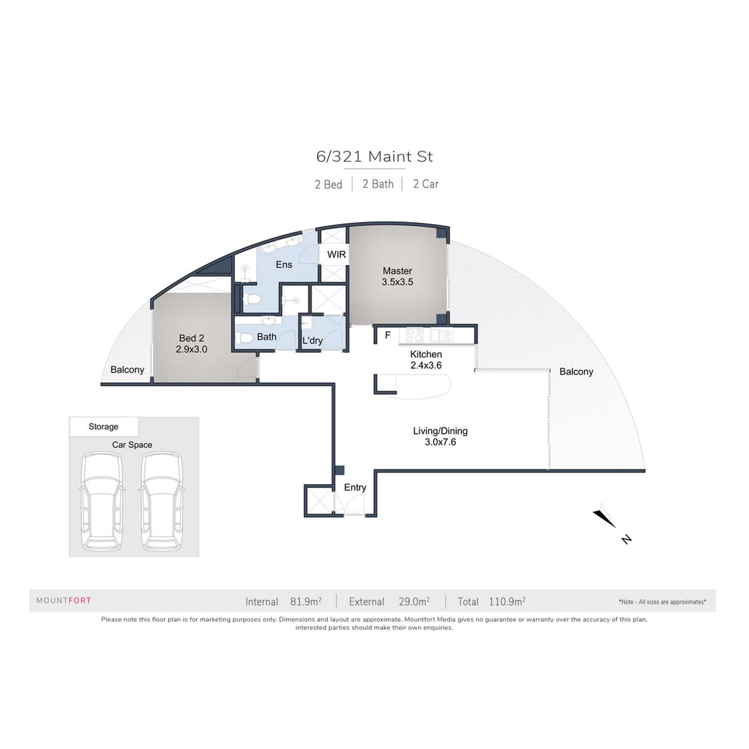 Floorplan of Homely apartment listing, 6/321 Main Street, Kangaroo Point QLD 4169