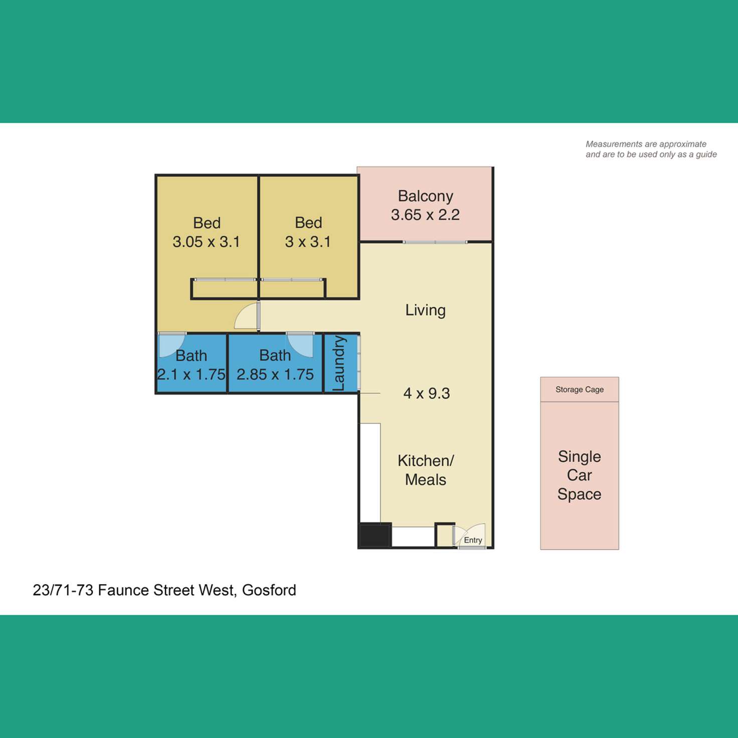 Floorplan of Homely apartment listing, 23/71-73 Faunce Street West, Gosford NSW 2250