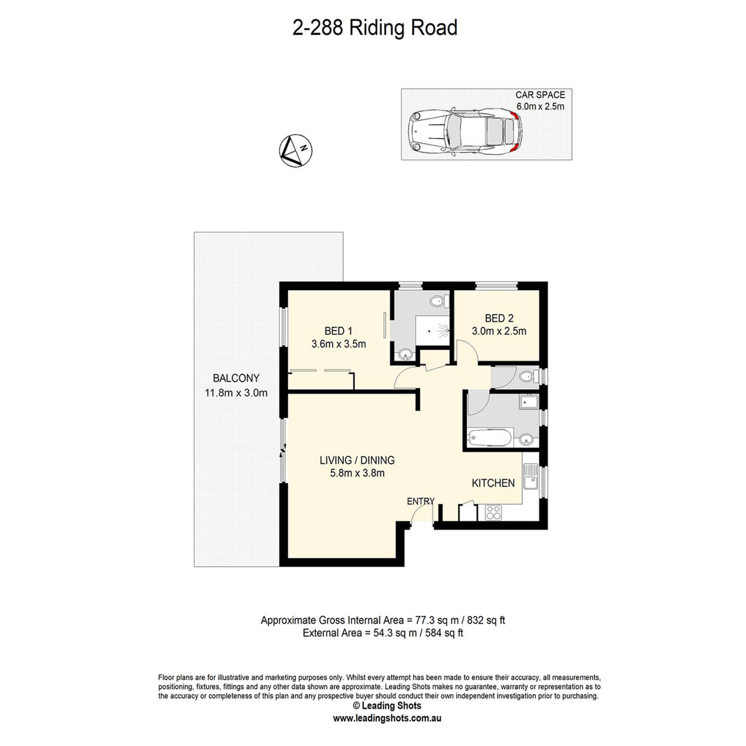 Floorplan of Homely unit listing, 2/288 Riding Road, Balmoral QLD 4171