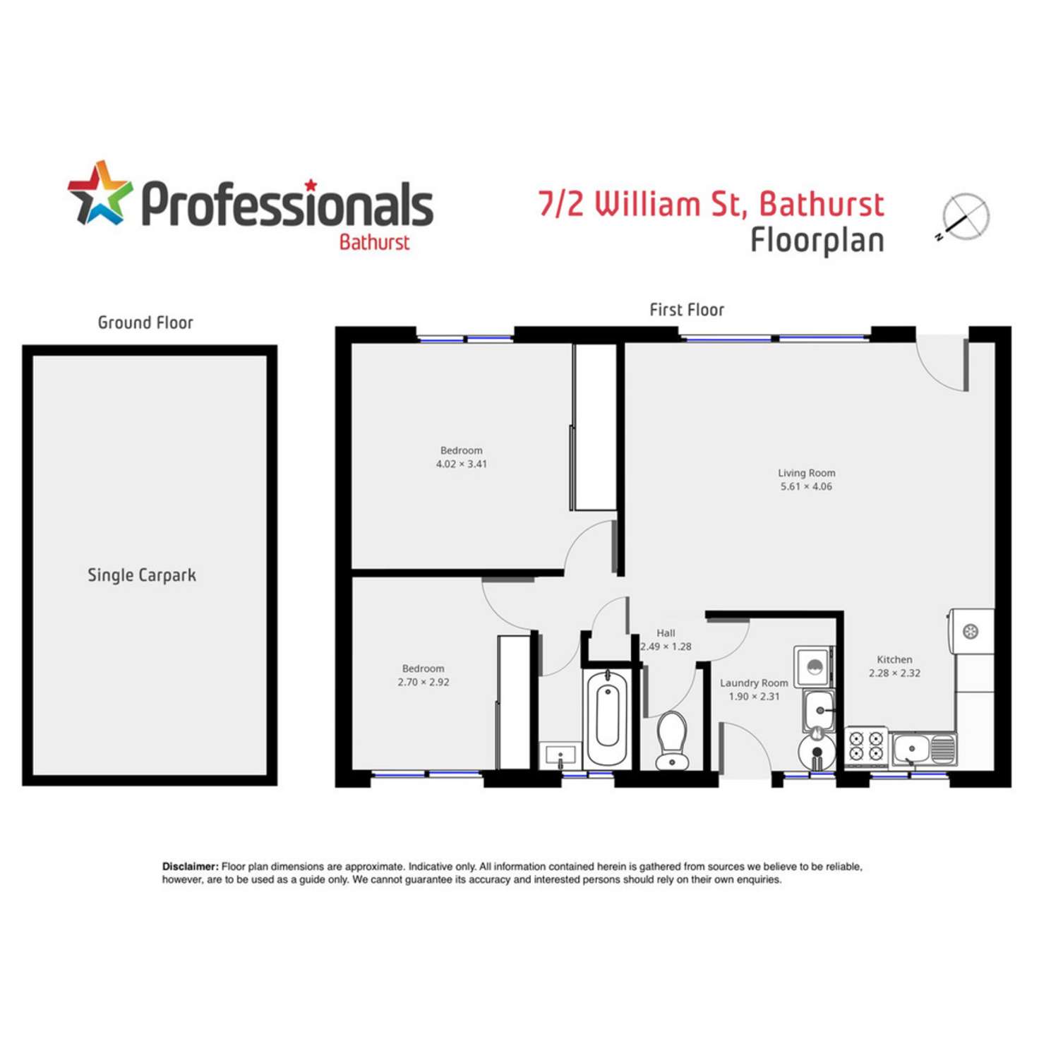 Floorplan of Homely unit listing, 7/2 William Street, Bathurst NSW 2795