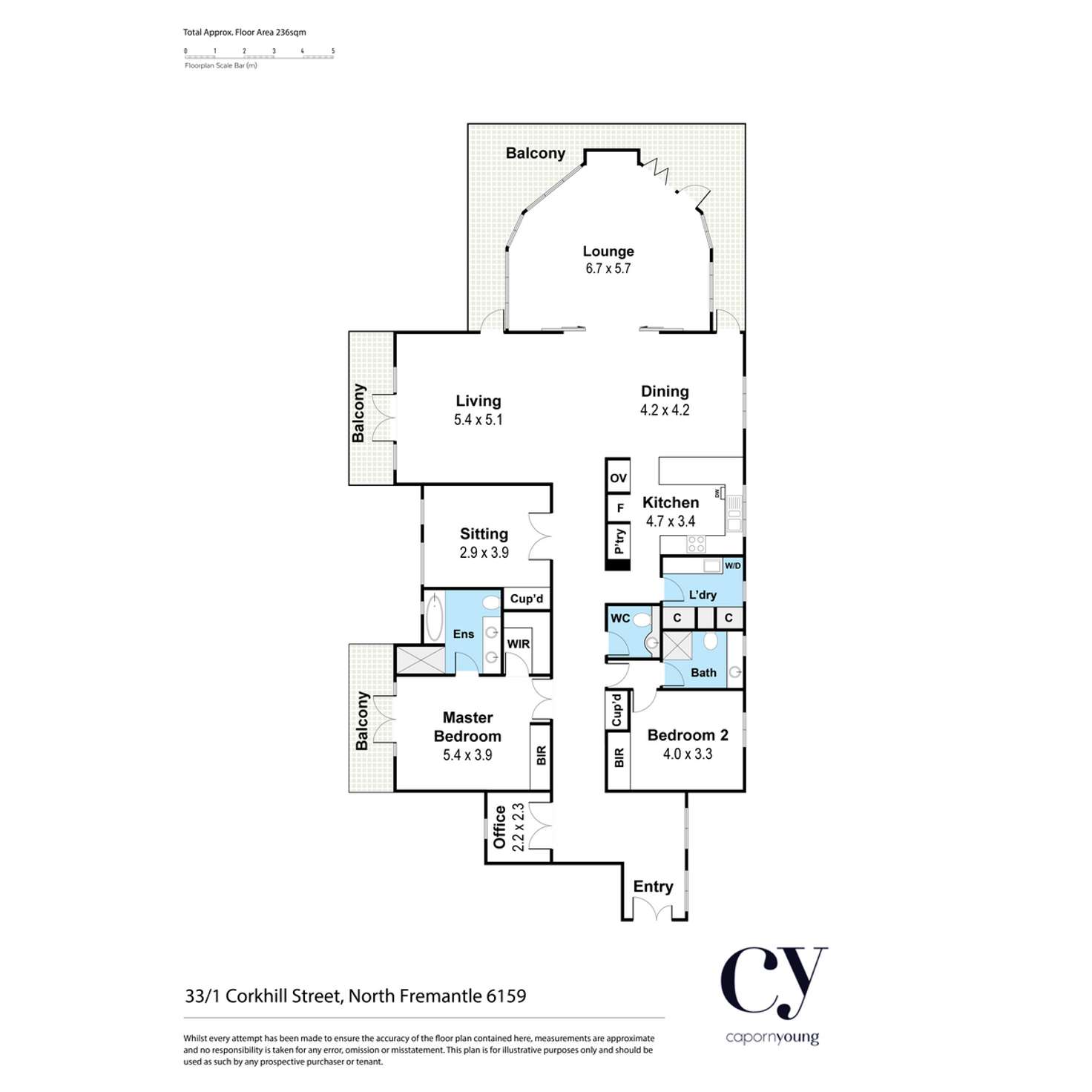 Floorplan of Homely apartment listing, 33/1 Corkhill Street, North Fremantle WA 6159