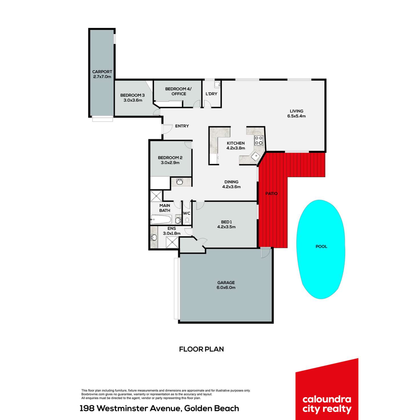 Floorplan of Homely house listing, 198 Westminster Avenue, Golden Beach QLD 4551