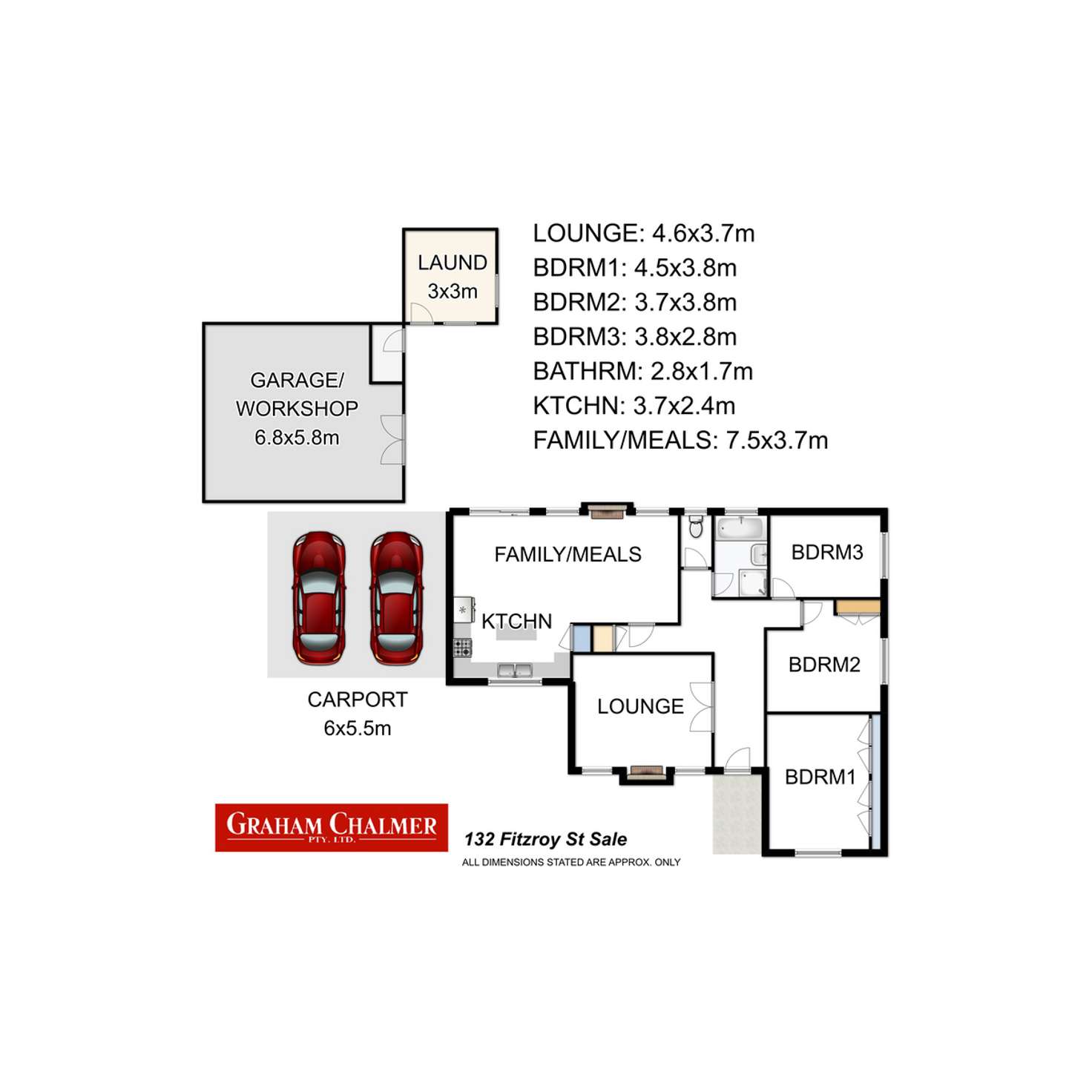 Floorplan of Homely house listing, 132 Fitzroy Street, Sale VIC 3850