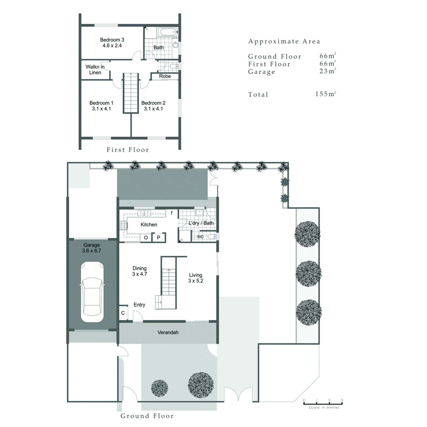 Floorplan of Homely townhouse listing, 3/12 Millenden Street, East Fremantle WA 6158