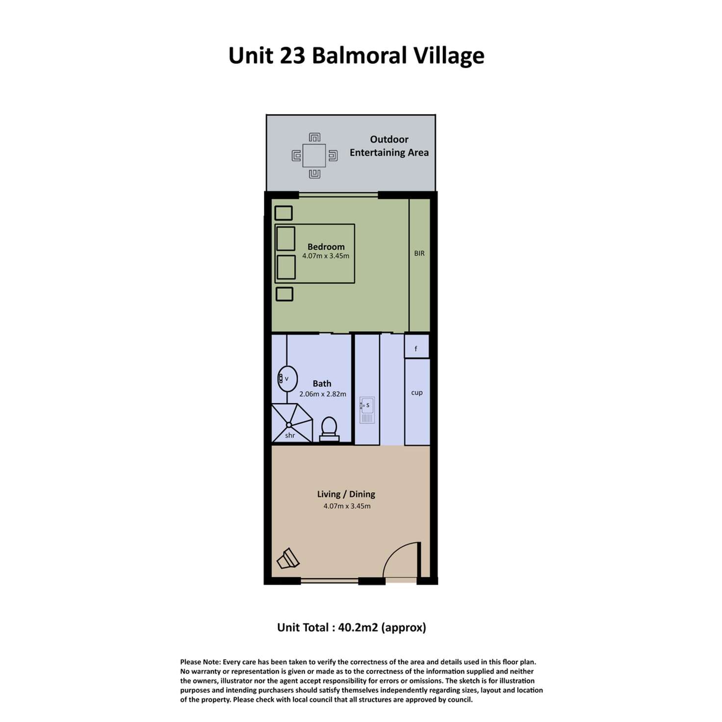 Floorplan of Homely retirement listing, 23 Balmoral Village/800 Lower North East Road, Dernancourt SA 5075