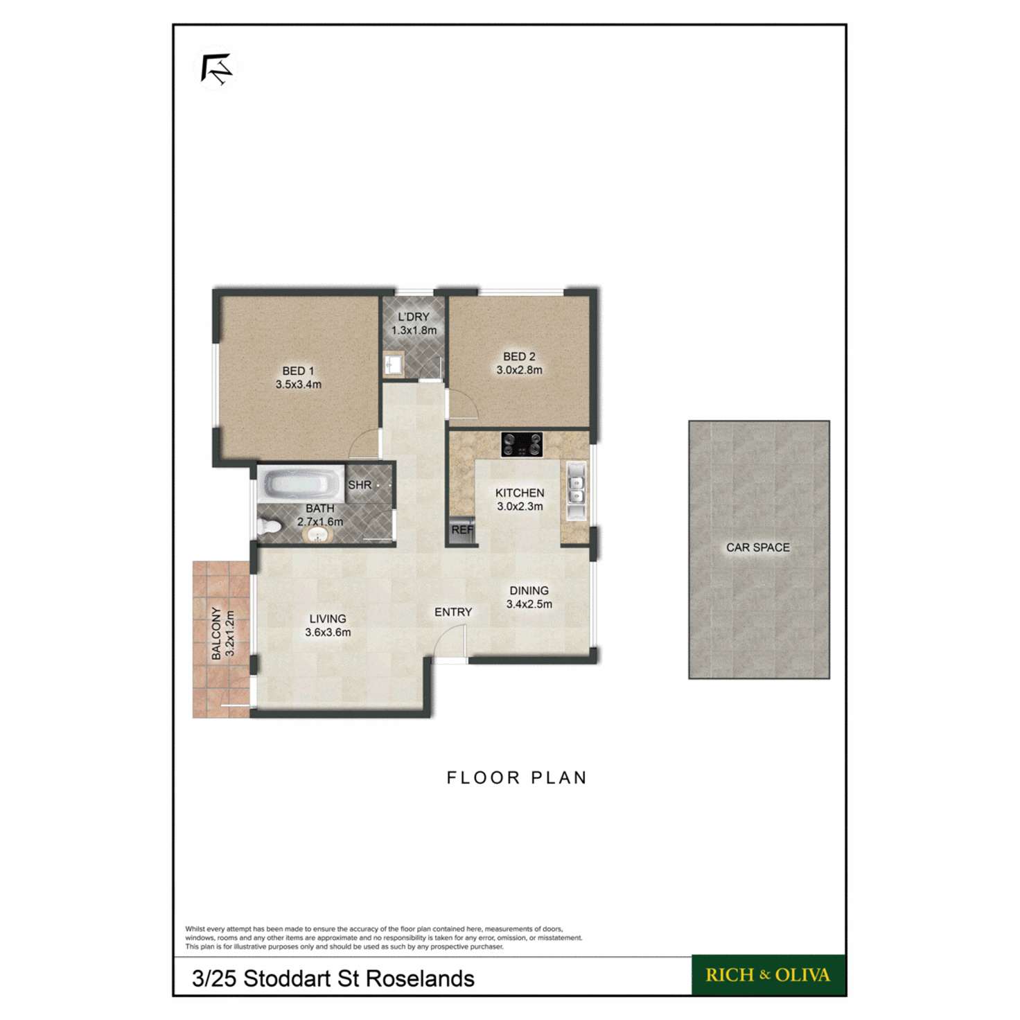 Floorplan of Homely apartment listing, 3/25 Stoddart Street, Roselands NSW 2196