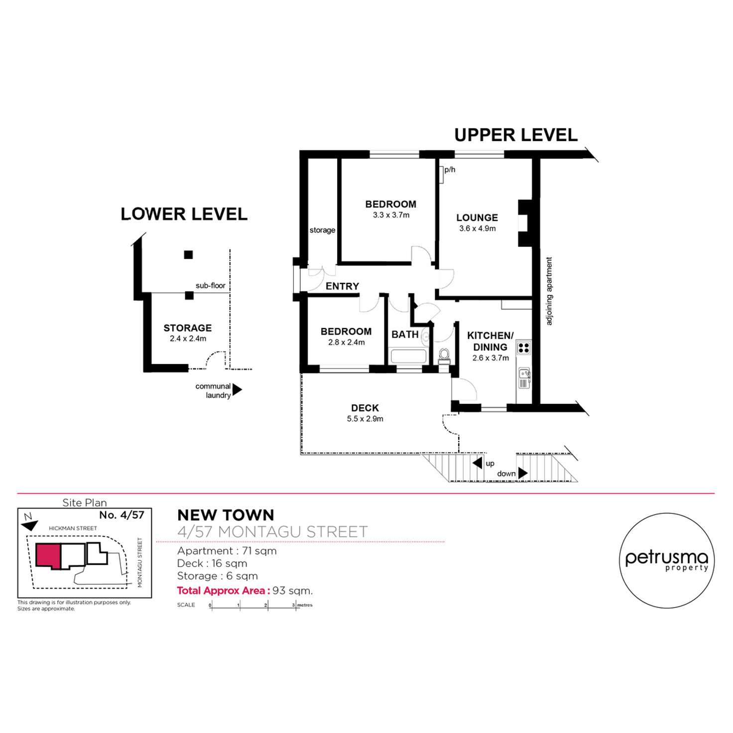 Floorplan of Homely unit listing, 4/57 Montagu Street, New Town TAS 7008
