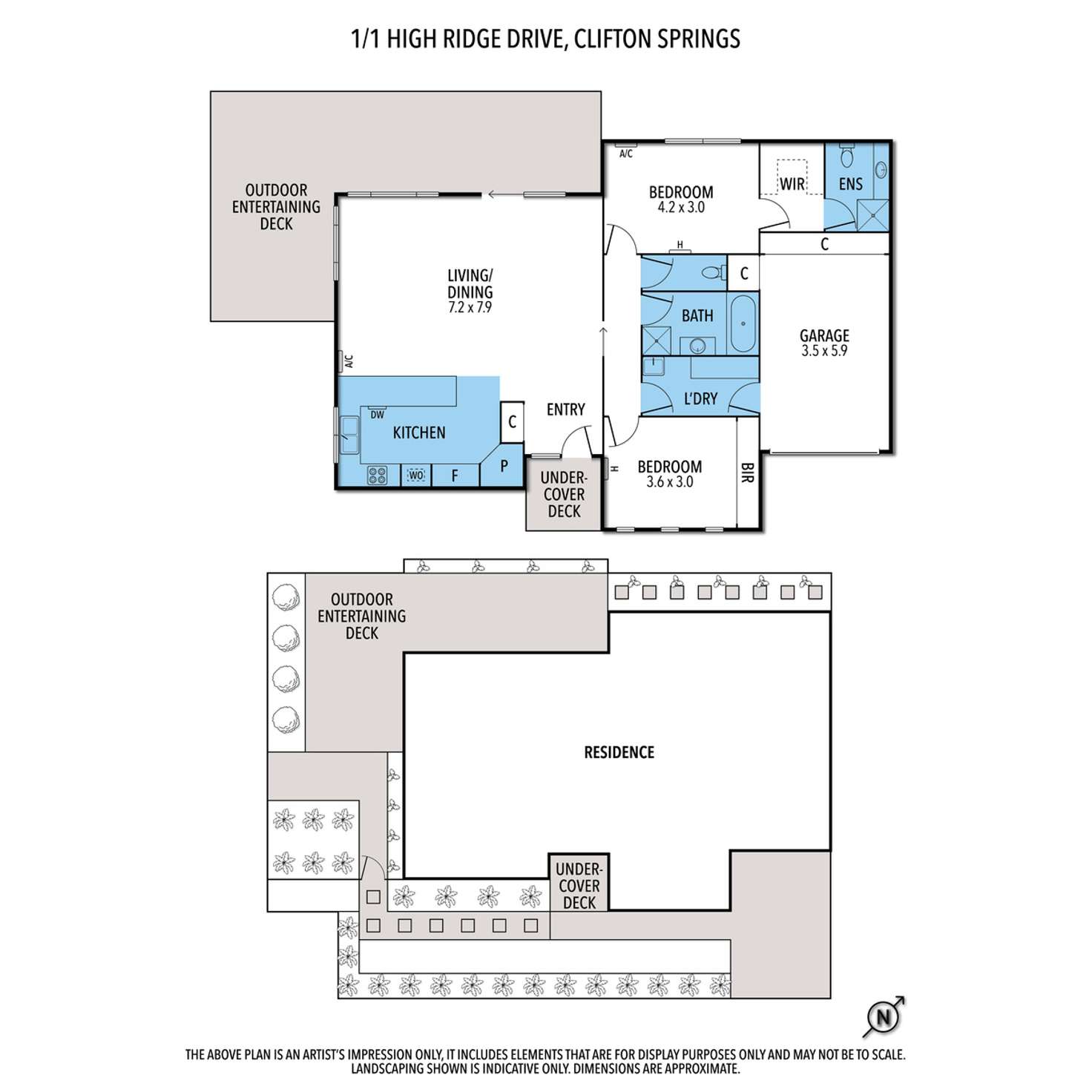 Floorplan of Homely townhouse listing, 1/1 High Ridge Drive, Clifton Springs VIC 3222