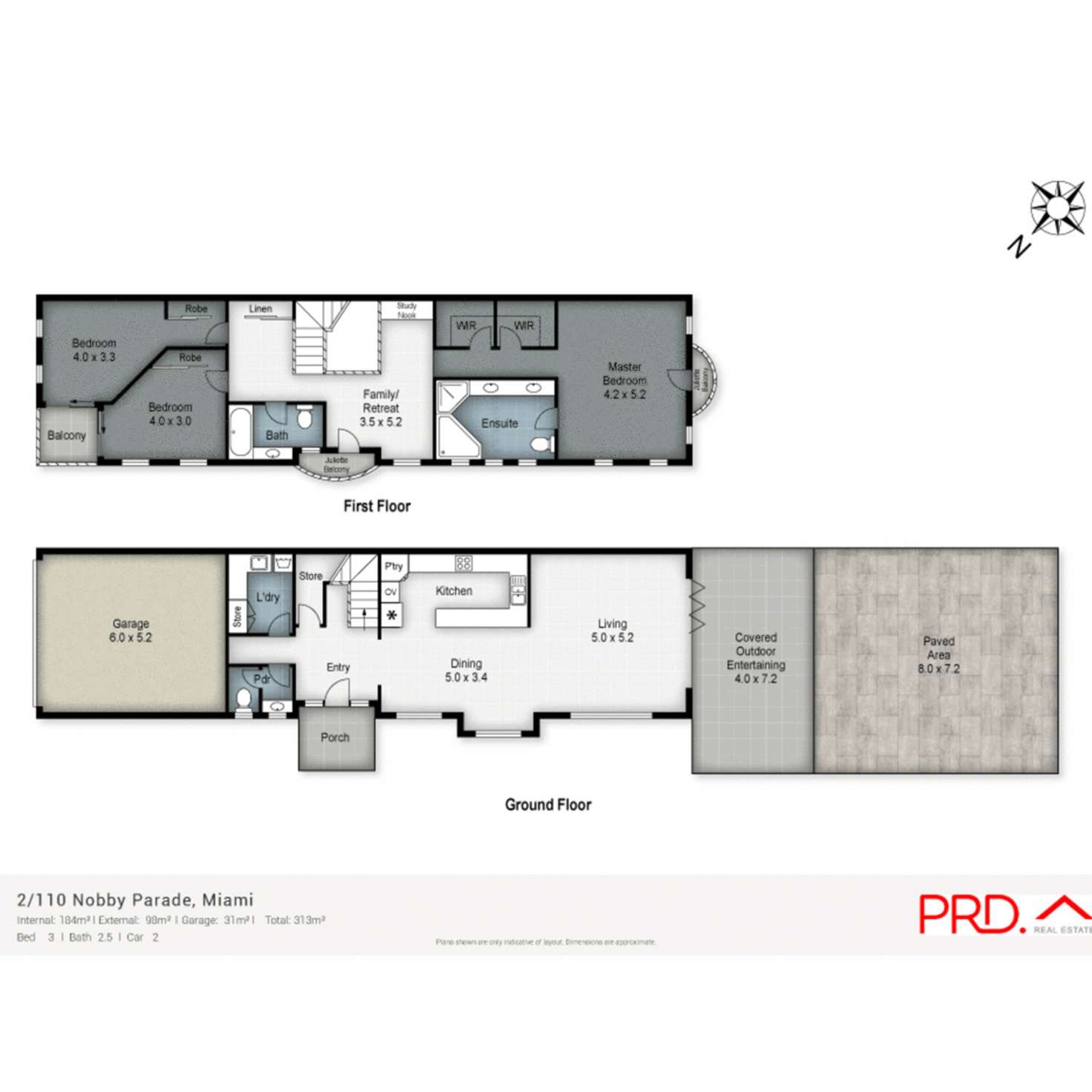Floorplan of Homely semiDetached listing, 2/110 Nobby Parade, Miami QLD 4220