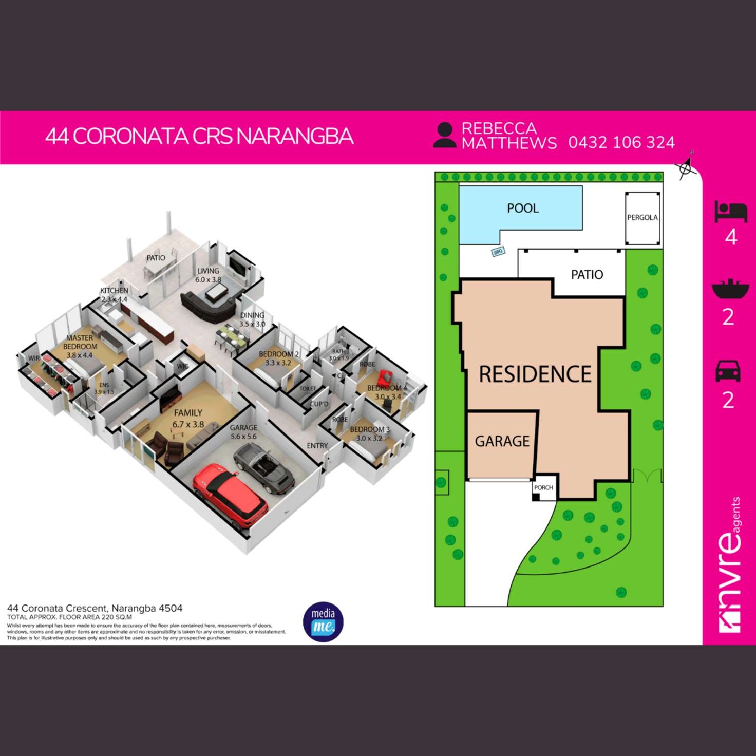 Floorplan of Homely house listing, 44 Coronata Crescent, Narangba QLD 4504