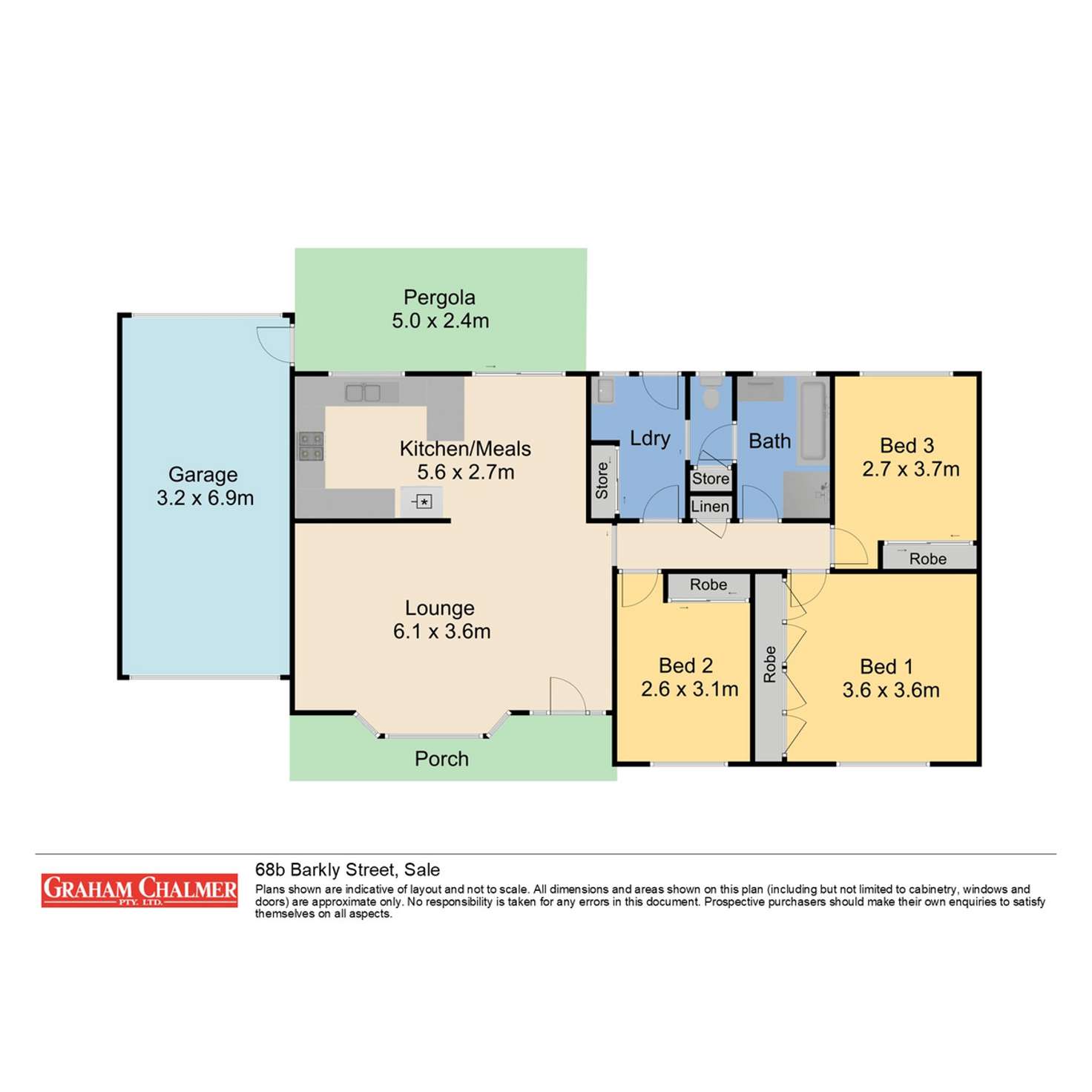 Floorplan of Homely townhouse listing, 68B Barkly Street, Sale VIC 3850