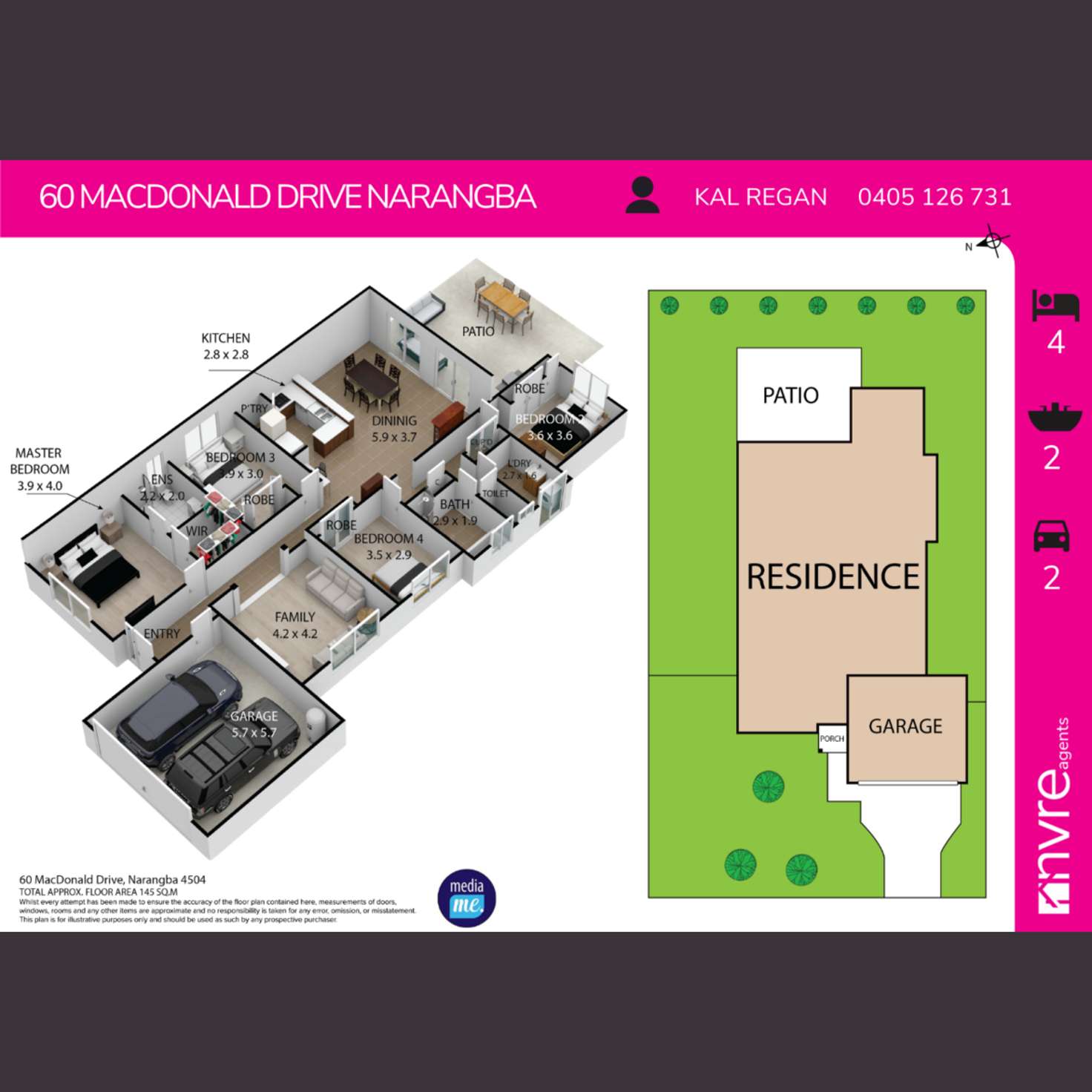 Floorplan of Homely house listing, 60 Macdonald Drive, Narangba QLD 4504