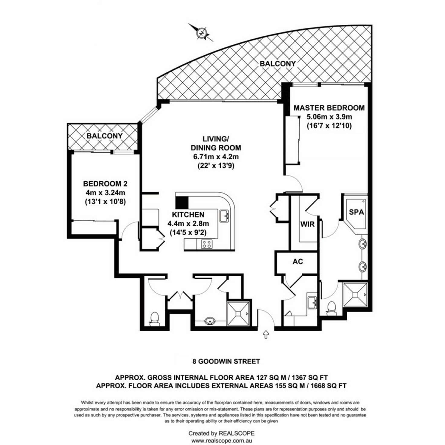 Floorplan of Homely apartment listing, 8 Goodwin Street, Kangaroo Point QLD 4169