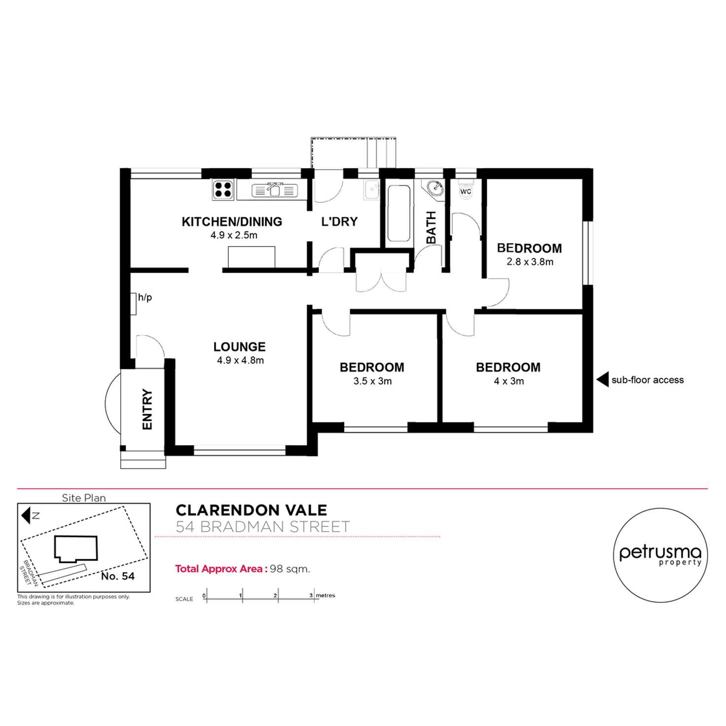 Floorplan of Homely house listing, 54 Bradman Street, Clarendon Vale TAS 7019