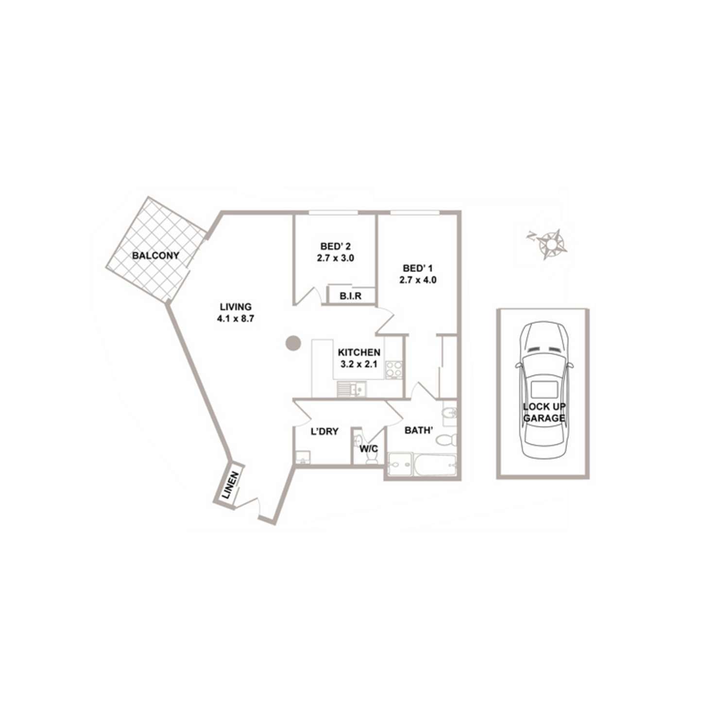 Floorplan of Homely apartment listing, 27/1-3 Thomas Street, Hornsby NSW 2077