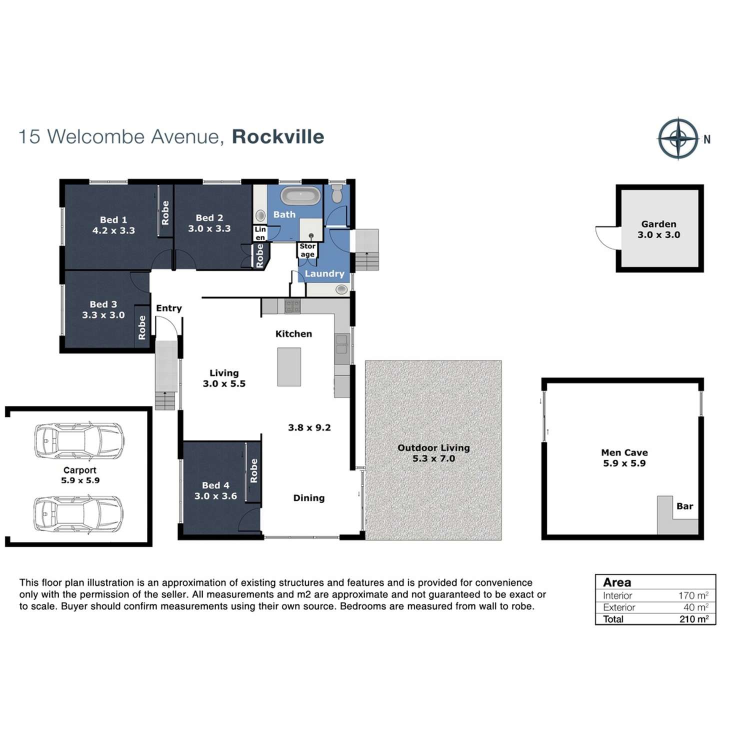 Floorplan of Homely house listing, 15 Welcombe Avenue, Rockville QLD 4350