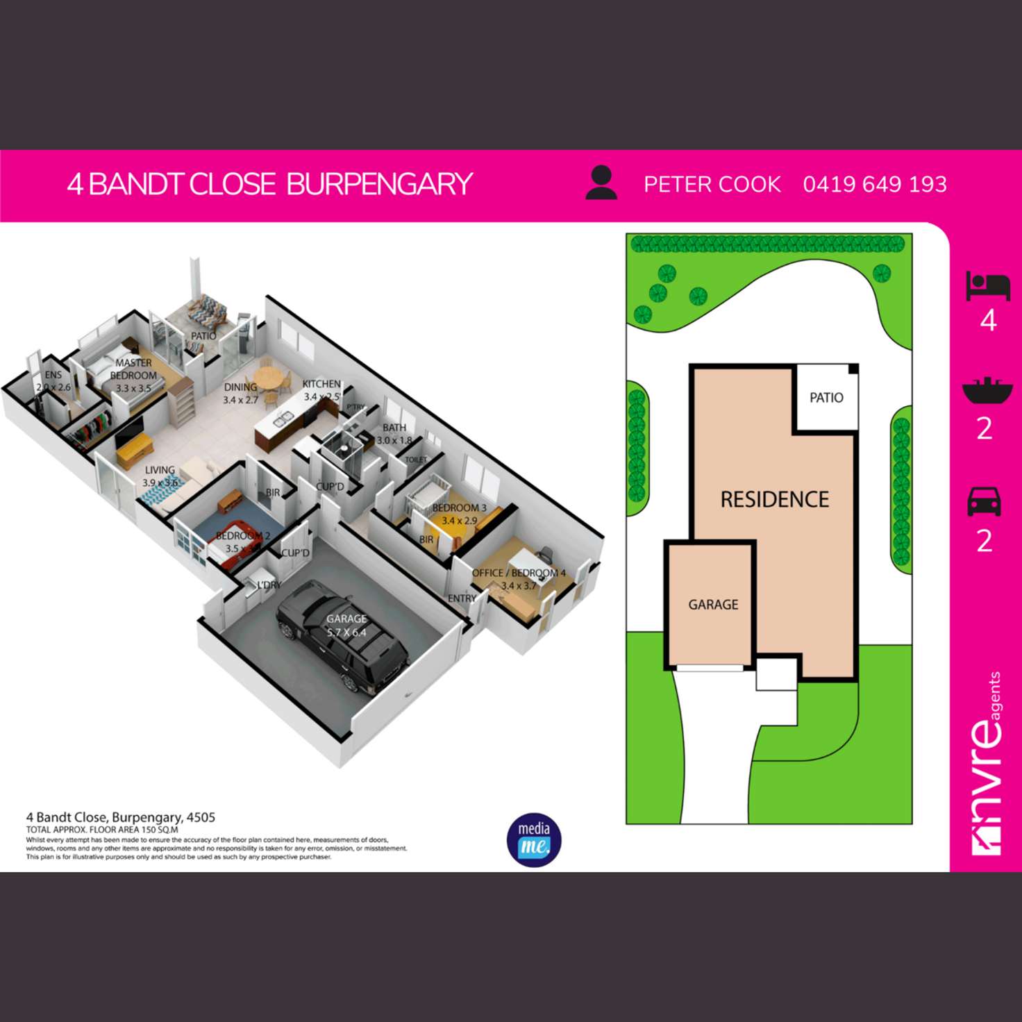 Floorplan of Homely house listing, 4 Bandt Close, Burpengary QLD 4505