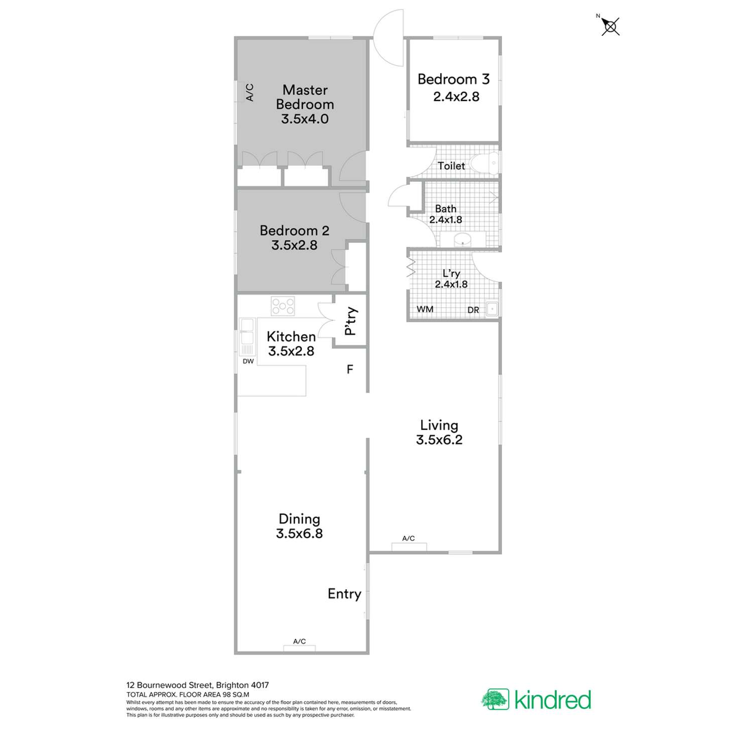 Floorplan of Homely house listing, 12 Bournewood Street, Brighton QLD 4017