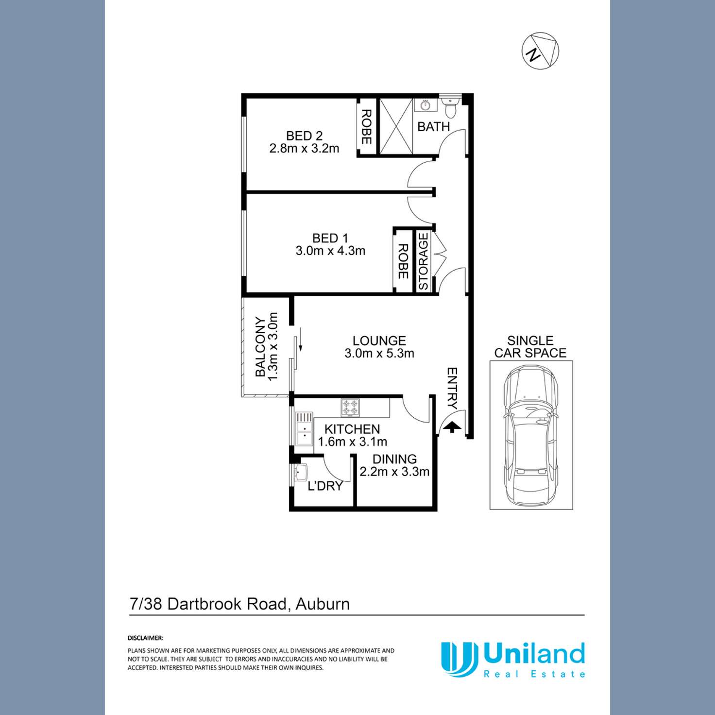 Floorplan of Homely unit listing, 7/38 Dartbrook Road, Auburn NSW 2144